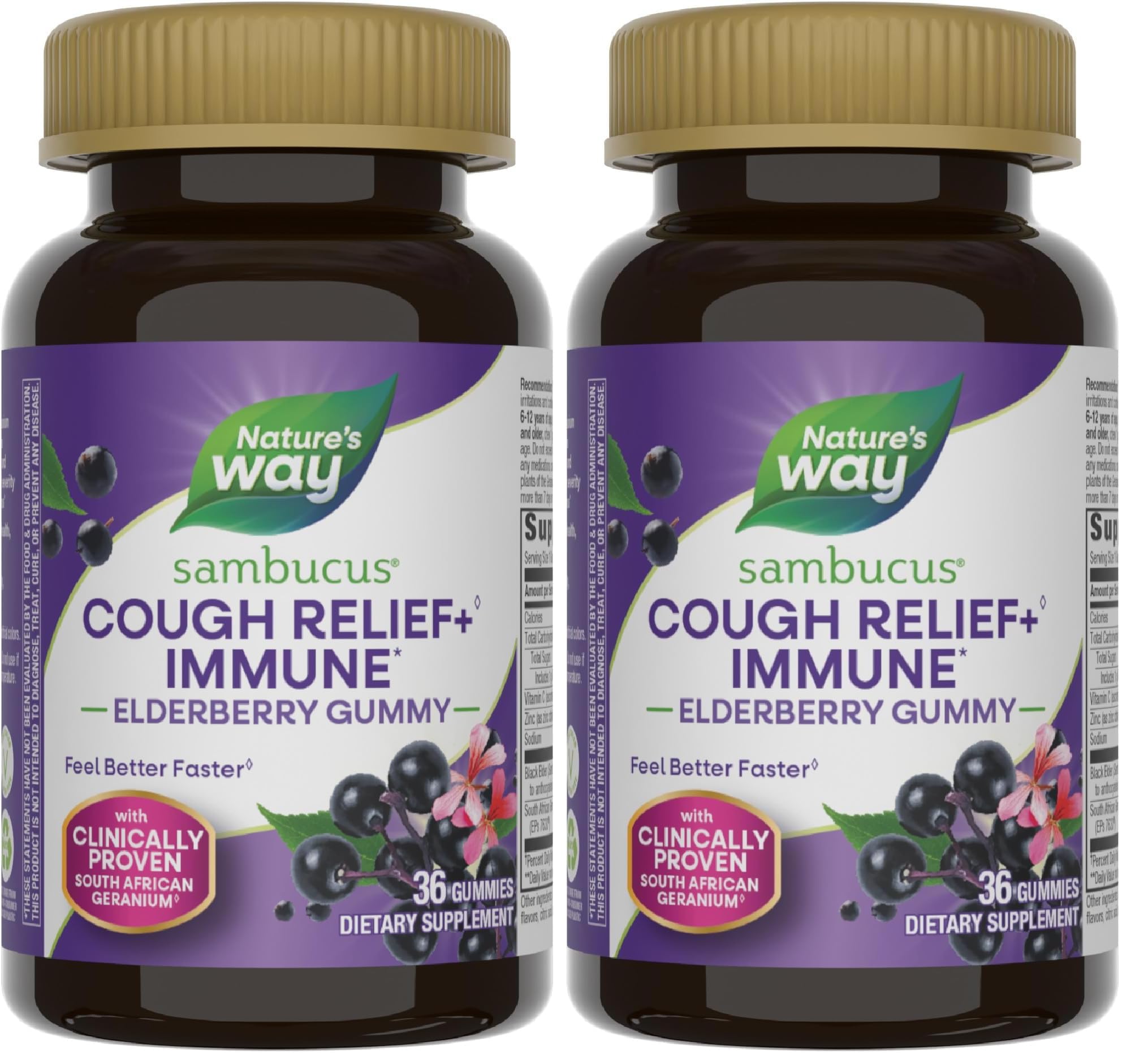 Nature's Way Sambucus Relief Immune Support, 36 CT (Pack of 2) 36 Count (Pack of 2)