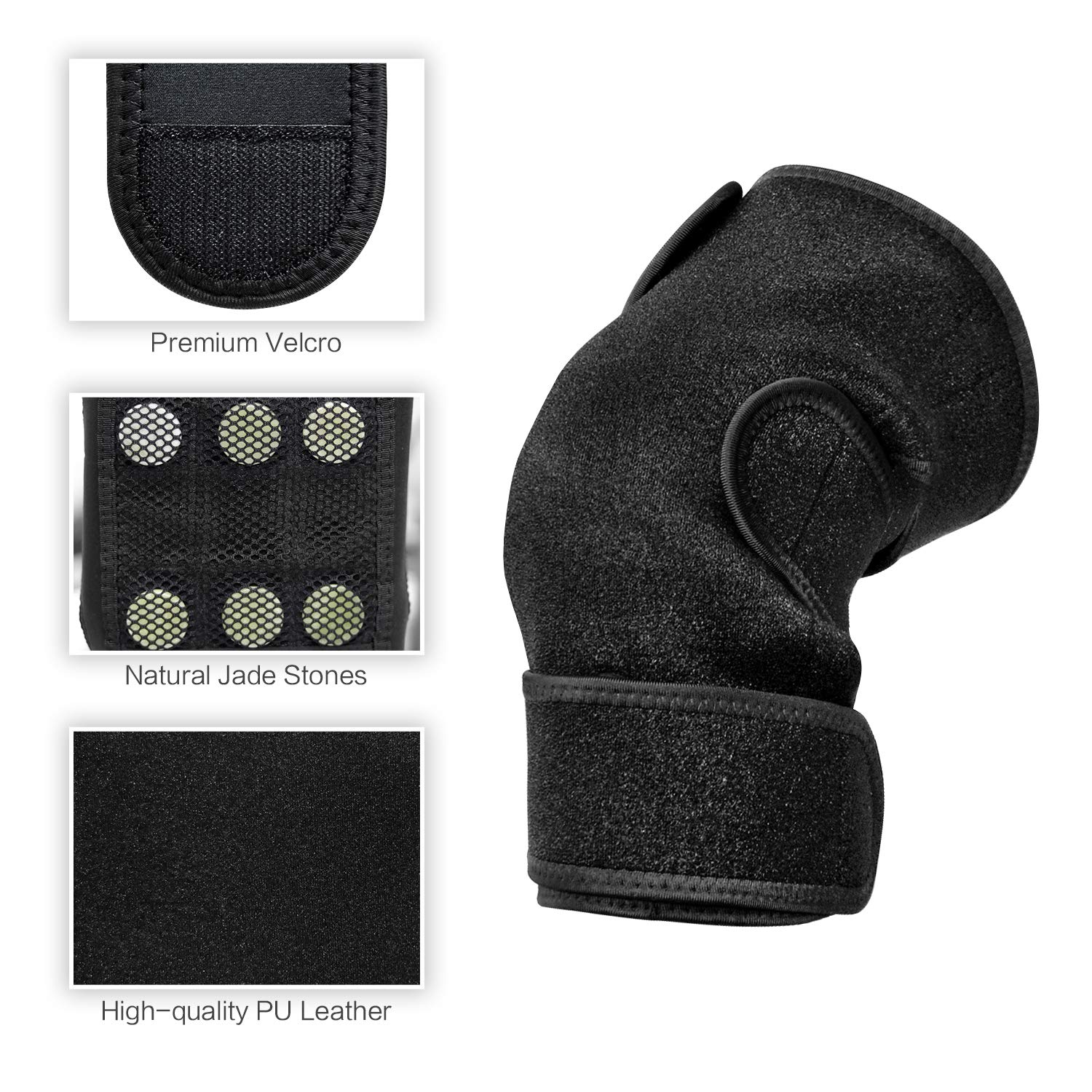 UTK Far Infrared Heating Pads for Knee Pain Relief, Hot to 158℉, Adjustable Heated Knee Brace Wrap with 6 Jades, 3 Timers Auto Shut Off, Heating Pad for Knee Pain & Stress Relief, Gift for Women