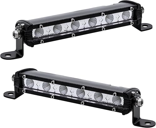 2 barras de luz LED CREE ultra delgadas de una sola fila de 7 pulgadas 1530 lm 18 W IP68 impermeable 12 V - 24 V luces de nieblaconduccióntrabajo 2 barras de luz LED CREE ultra delgadas de una sola fila de 7 pulgadas 1530 lm 18 W IP68 impermeable 12 V - 24 V luces de nieblaconduccióntrabajo