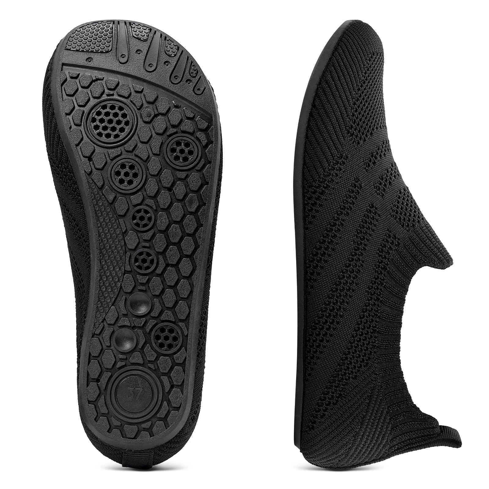 KOWAYI Pantoufles Pieds Nus pour Femme et Homme - Chaussons antidérapants fermés pour la maisonU