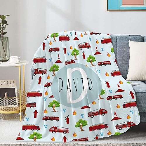 Miniatura 25 de Manta de bebé de bomberos con camión de bomberos, súper suave, manta acogedora para recién nacido, manta de recepción para bebé, manta para cuna, 40