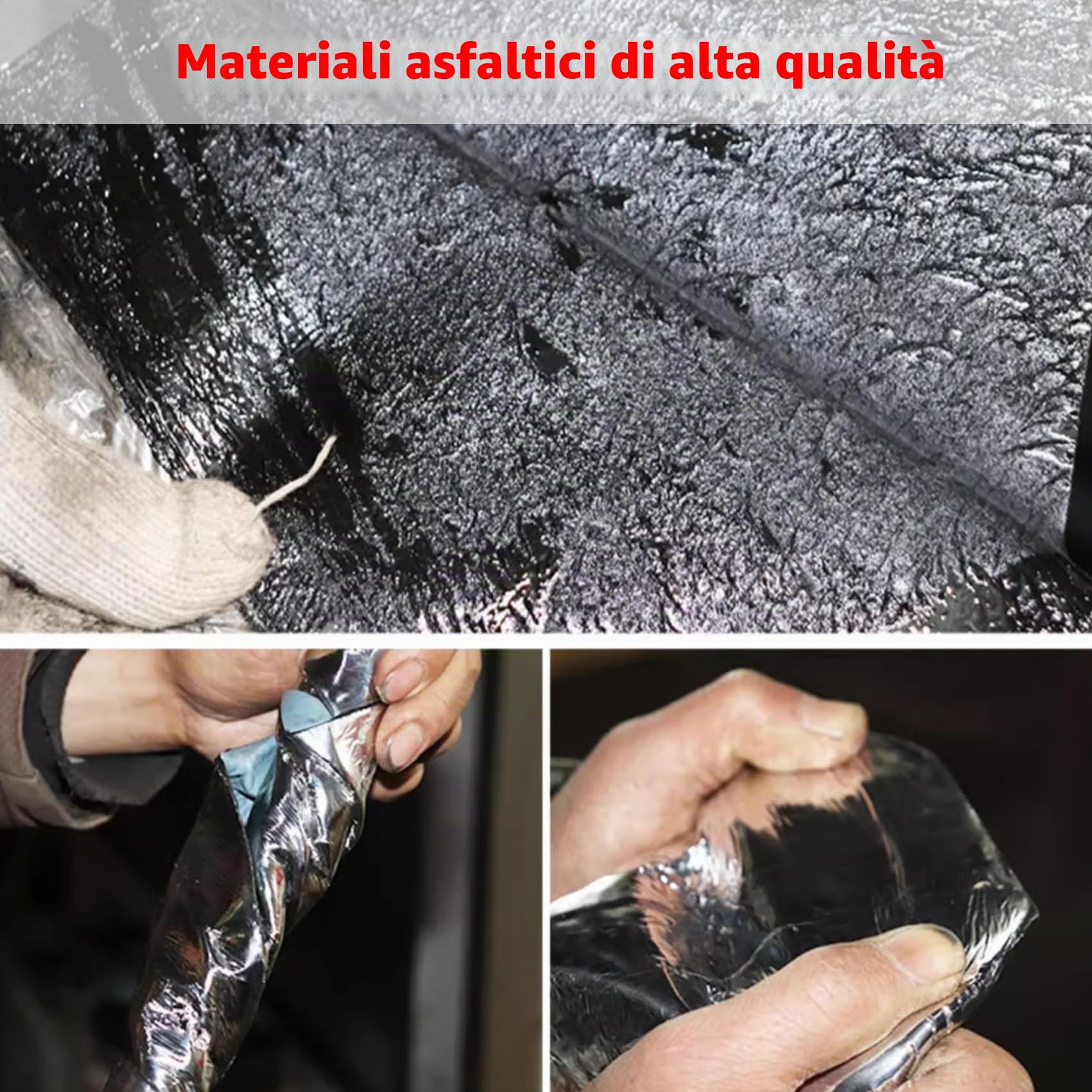 Guaina Bituminosa Ardesiata Autoadesiva, Rotolo Patch di Asfalto per Tetto, Nastro Adesiva Sigillante Impermeabile, Membrana in Alluminio Bituminoso per Riparazioni di Tetti(20x1000cm)