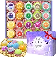 Excalla 20 Pack Handmade Bath Bombs Gift Set for Women - Shea Butter Moisturizing, 10 Unique Scents, Relaxing Spa Bubbles for Dry Skin