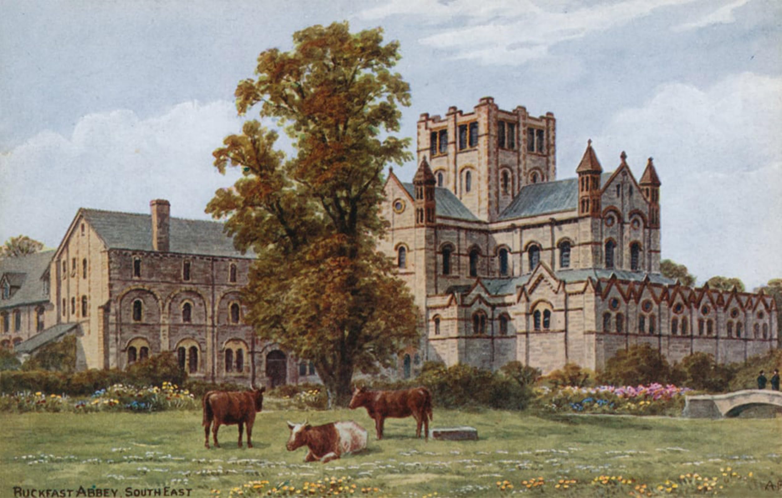 ARTXLXXBN Famous Painting Canvas Artwork Graffiti Print Buckfast Abbey South East by Alfred Robert Quinton Portrait Canvas Image for Home Decor 60x90cm