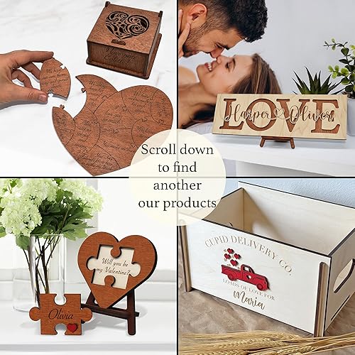 Miniatura 6 de Personalized Will You Be My Valentine Sign - Engraved Wooden Plaque Custom Valentines Day Gifts For Her Him, Customized Valentines Day Gifts For