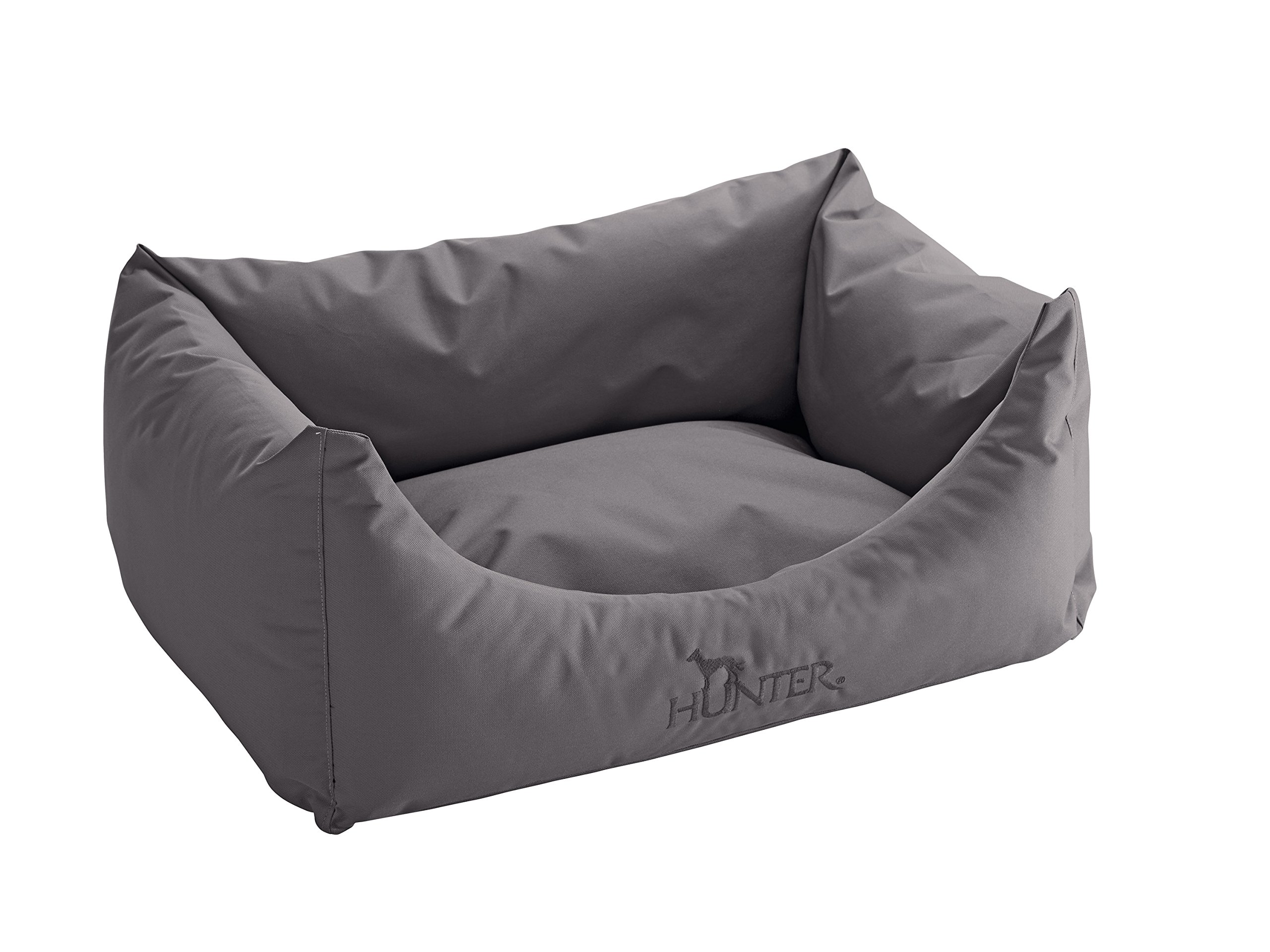 HUNTER Hundesofa GENT ANTIBAKTERIELL, In- und Outdoorgebrauch, textilveredelt, wasser- & schmutzabweisend, antibakteriell, bauschig, hoher Rand, Bezug waschbar, Farbe: grau, Farbe: S