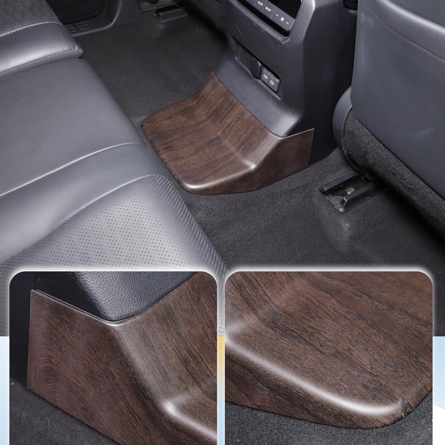 Car Rear Row Anti Kick Cover Protector Trim Compatible with Toyota Land Cruiser Prado 250 J250 LC250 2024 2025,Rear Seat Air Vent Protection Panel Storage Slot Accessory