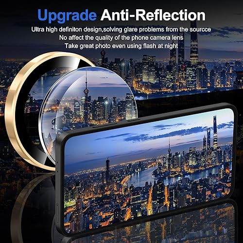 Vista 246 de para Samsung Galaxy Z Flip 7 Protector de Lente de Cámara, Cubierta de Lente de Vidrio Templado con Anillo de Metal Individual, [Fuerte Adhesión] 1