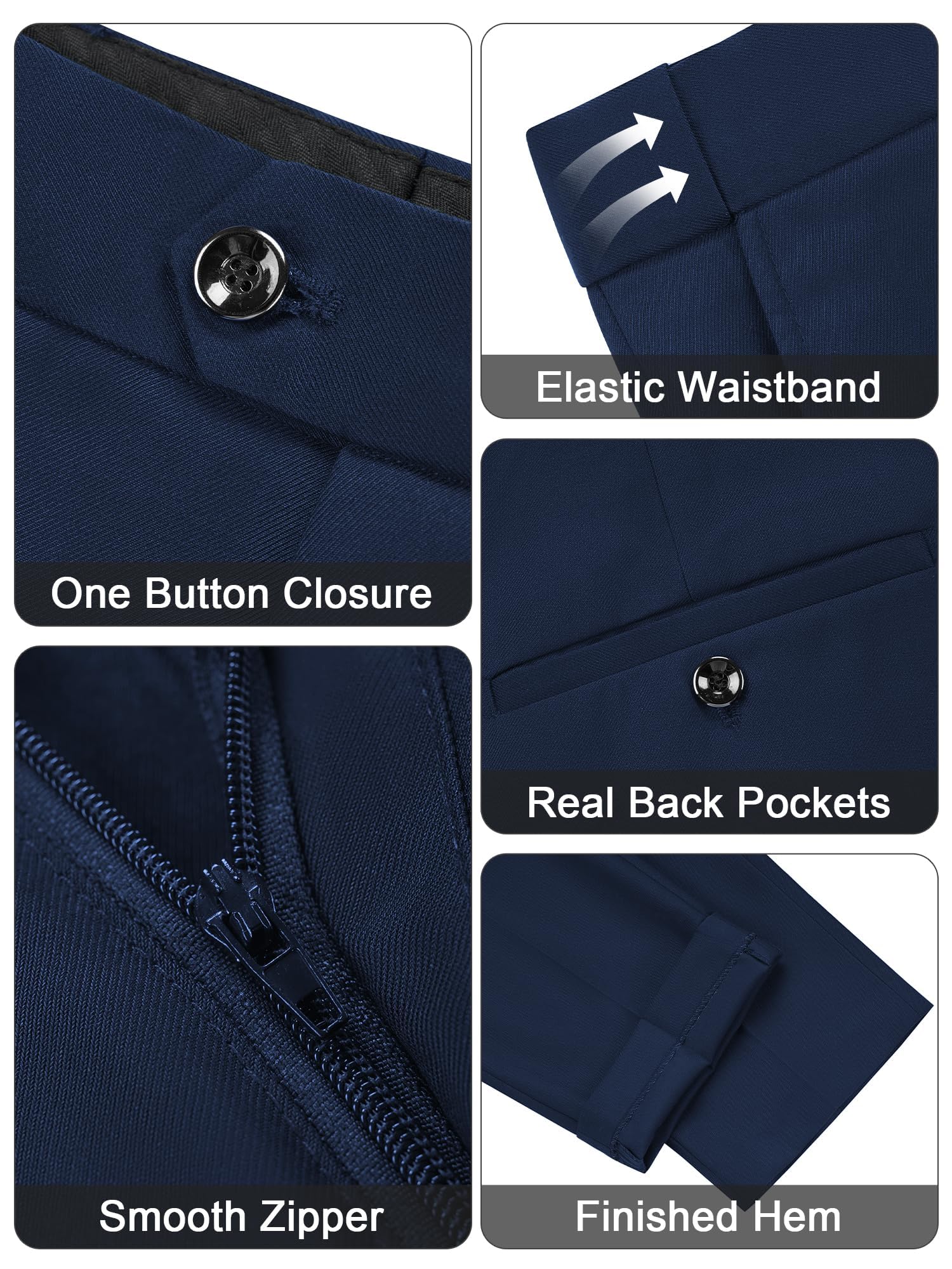 Traje para Hombre Negocio de 3 Piezas Ajustada Trajes Slim Fit Elegantes Boda Blazer Chalecos Pantalones