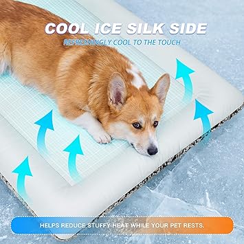 Self Warming Cat Bed, Reversible Warm Cool Cat Bed, Winter Warm Cats Pad & Summer Cooling Cats Mat, Soft Pet Mat for Kitty & Small Dogs, Perfect for Crates, Kennels, Beds, Sofas, Gray, 18