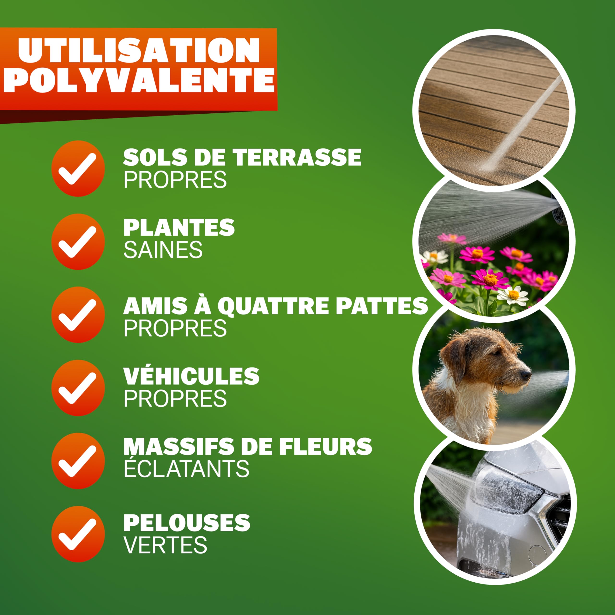 GARDEBRUK® Dévidoir enrouleur de tuyau d'arrosage automatique 20m + 2m support mural 1/2' buse multijet 7 fonctions enrouleur arrosage jardin