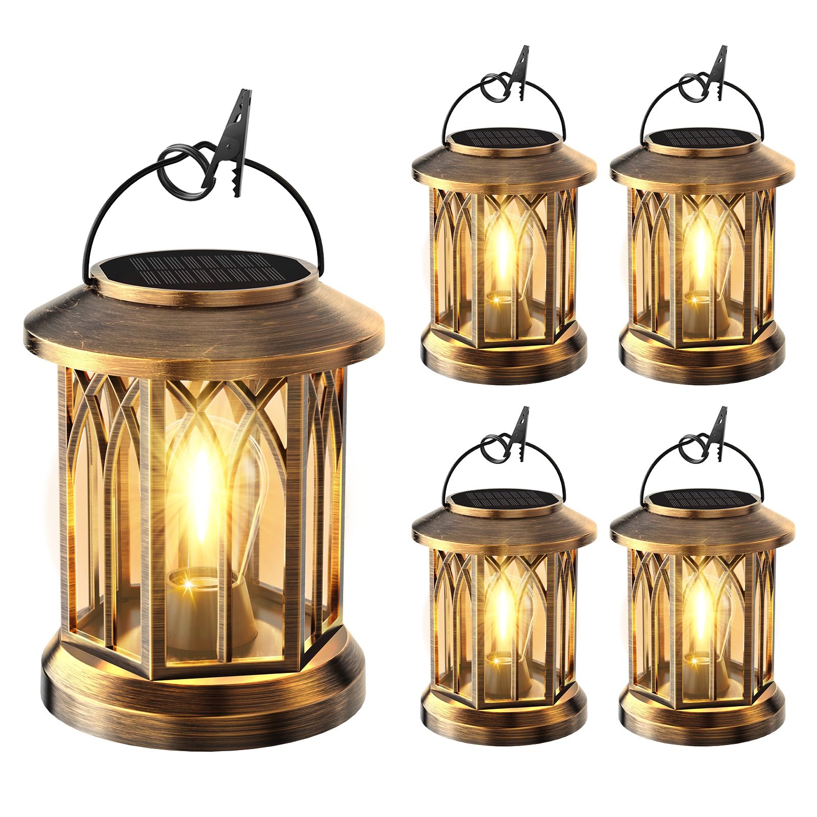 Photo 1 of Solar Lantern Outdoor Lights with Wall Mount Kit, Upgraded Solar Lanterns
