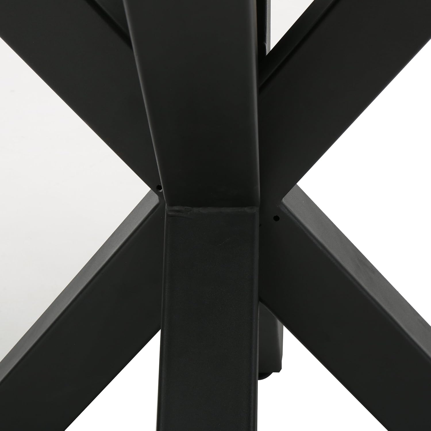 Christopher Knight Home Teague Light Weight Concrete Circular Dining Table with Iron Cross Pedestal Base, White / Black : Patio, Lawn & Garden