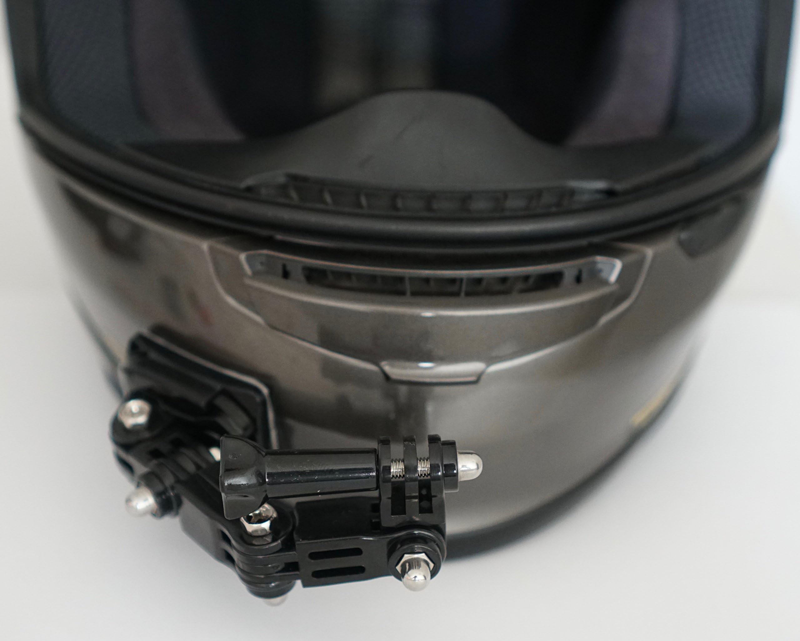 MotoRadds Motorcycle Curved Chin Mount Kit Frame GoPro Hero 3 6/5 Black Session 4 AKASO Campark YI Home Action Camera Front and Side Swivel Curved Head-Mounted with 3M Sticky Pad