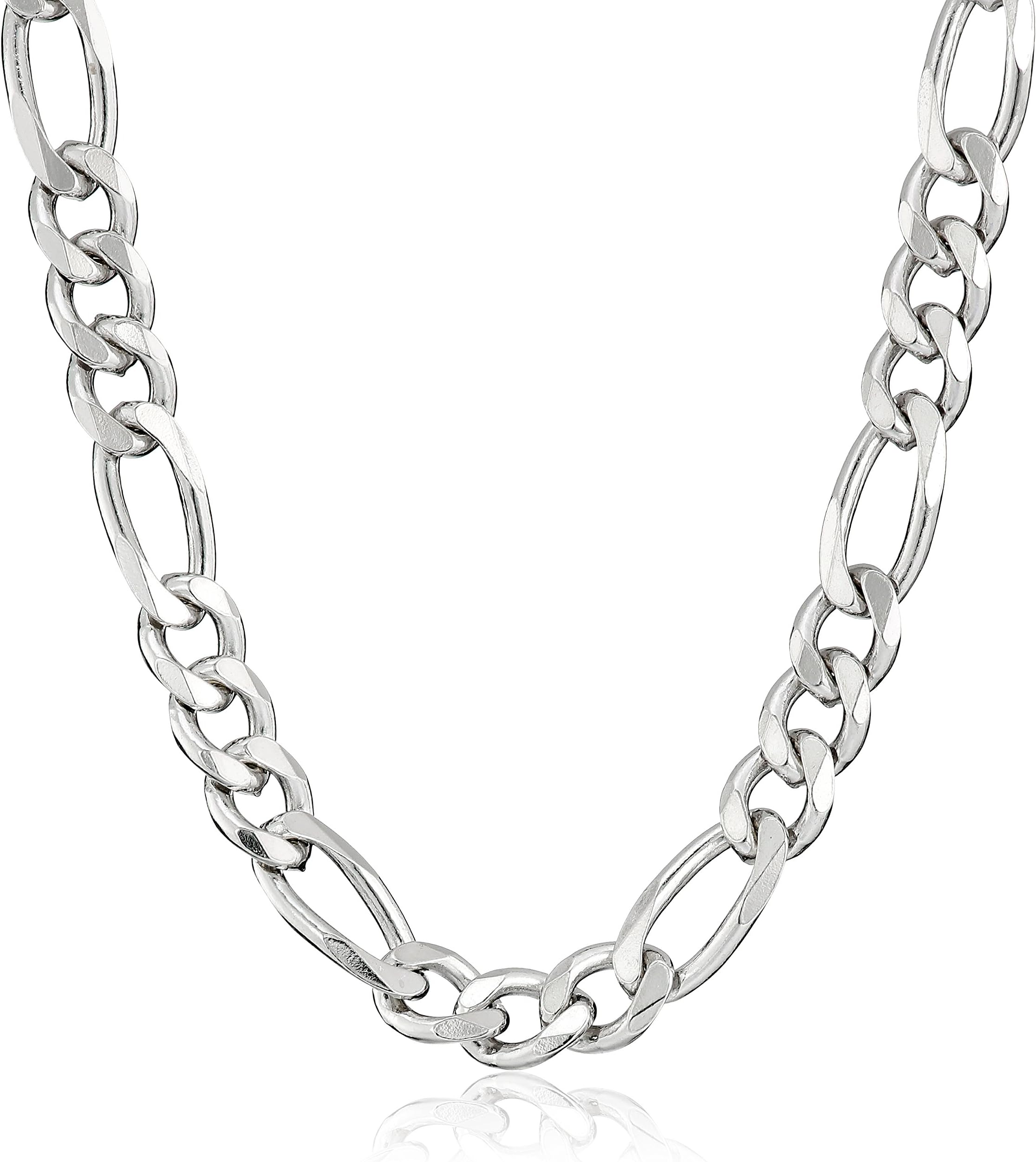 Men's Sterling Silver Italian 4.60mm Solid Figaro Link-Chain Necklace, 22"