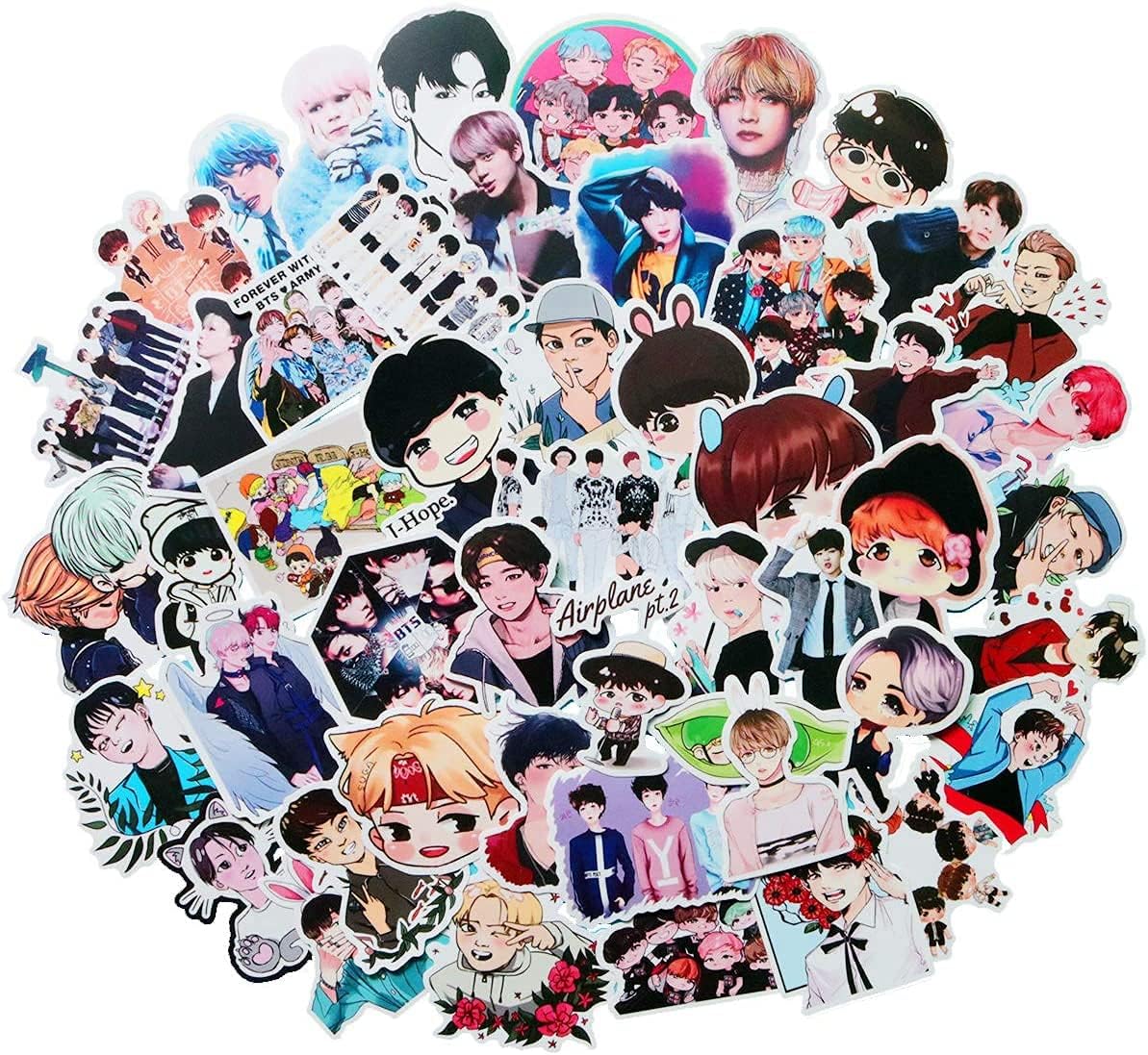 BTS Cute VSCO Stickers for Water Bottles, 50 Pack Laptop Trendy Aesthetic Stickers for Guitar Computer Phone, Water Bottle for VSCO Girls Teens