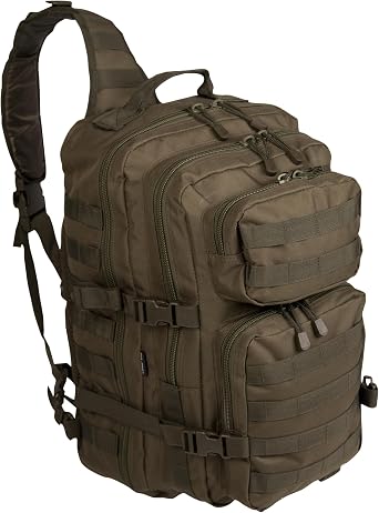 Mil-Tec by Sturm Single Strap Assault Pack, 100% Polyester, Olive Drab, 29L, 14059201