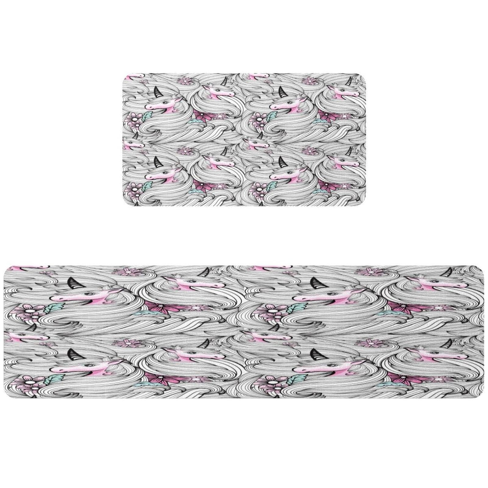 Alfombrillas de cocina para evitar resbalones juego de 2 alfombras lavables de unicornio