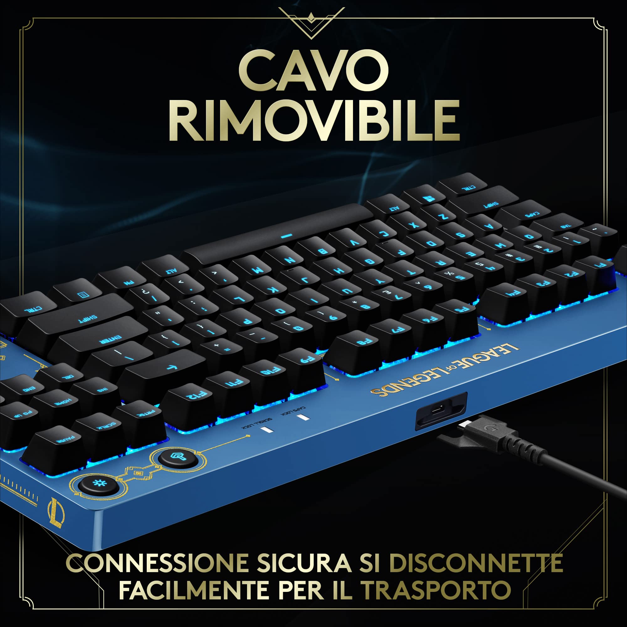 Logitech G Pro Tastiera Meccanica Gaming Edizione League of Legends Distribuzione tasti Paesi nordici