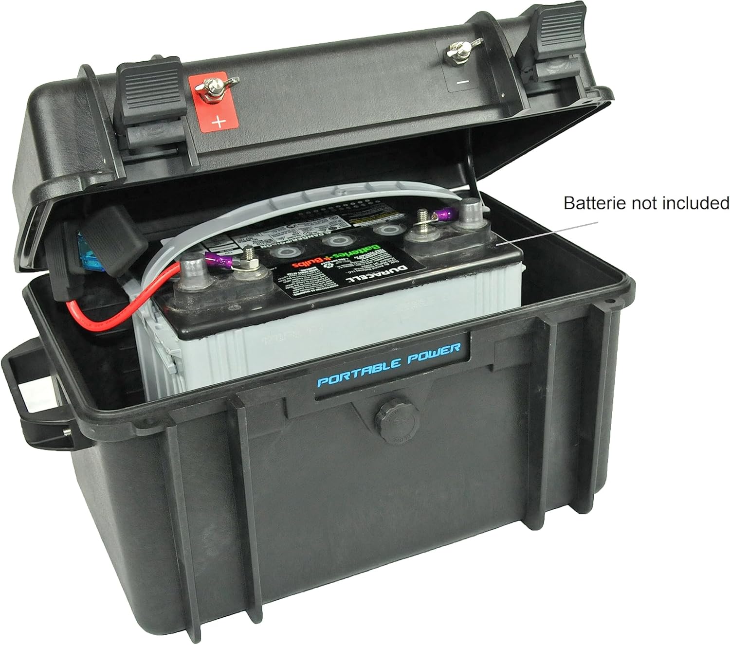 Voltage Trolling Motor Waterproof Battery Box for Group 24-27-31 Batteries and 12V 100AH Lithium, for Boating,Camping, Solar, Trailer and Much More.