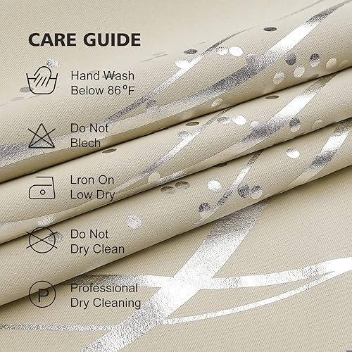 Miniatura 5 de BUHUA Juego de 2 paneles de cortinas opacas de 63 pulgadas de largo, cortinas de eficiencia energética y reducción de ruido para dormitorio con