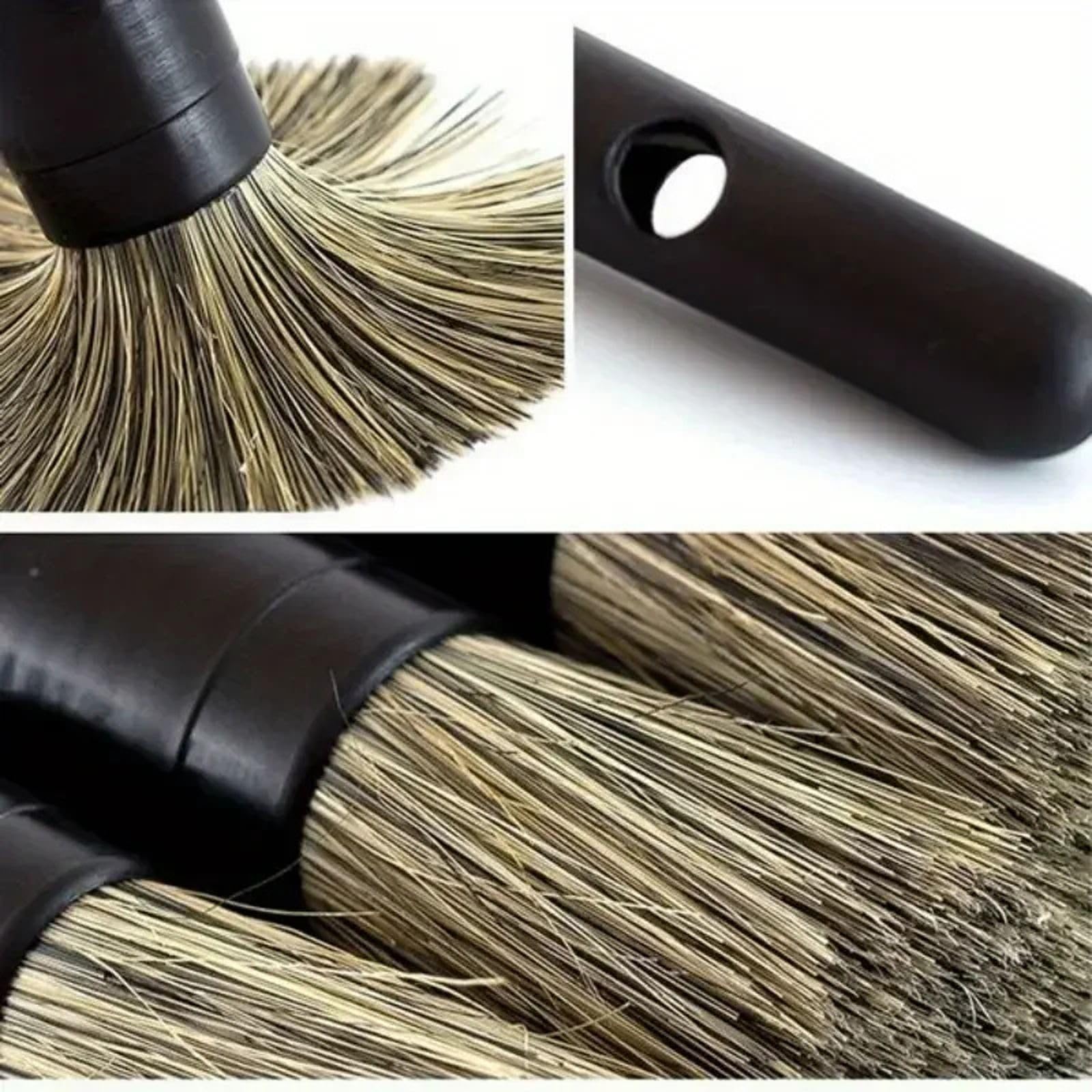 3szt Zewnętrzna szczotka do detali wnętrza samochodu Szczotki z włosia dzika do czyszczenia samochodu Auto Detail Tools