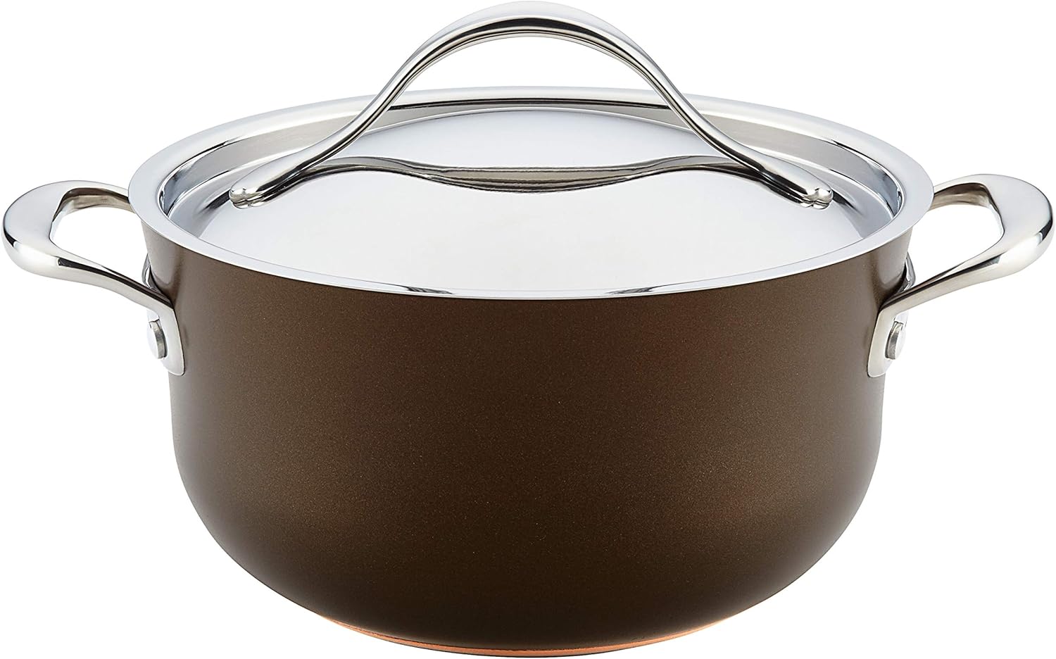 Anolon Nouvelle Copper Luxe Hard Anodized Nonstick Dutch Oven/Stockpot/Saucepan with Stainless