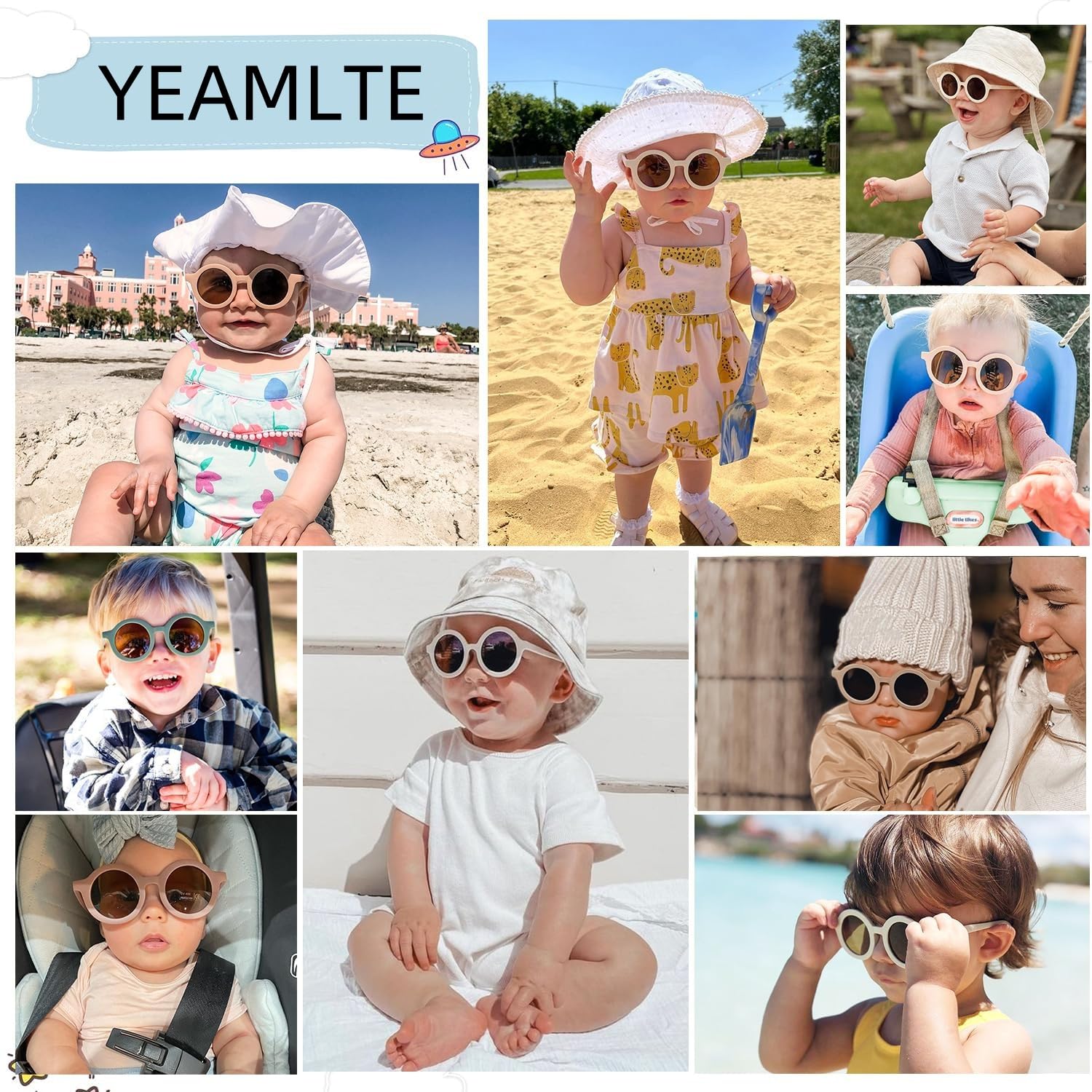Gafas de Sol Infantiles 3 PCS UV 400 Redondas para Niñas