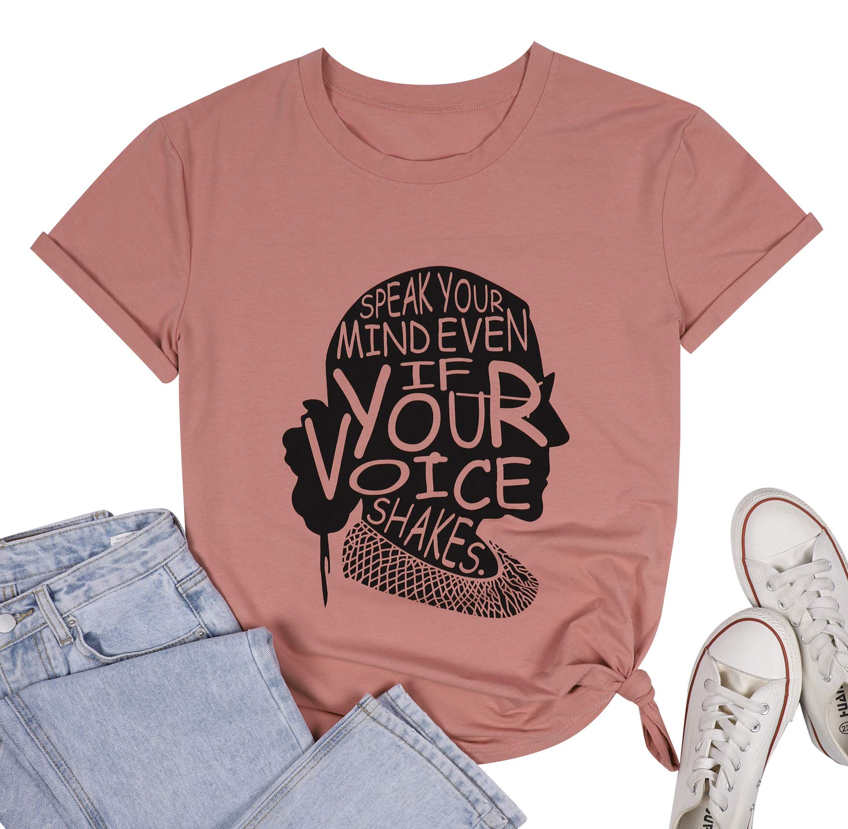 FASHGL RBG Shirt Ruth Bader Ginsburg Shirt RBG Tshirt for Women Ruth Tee Speak Your Mind Tops