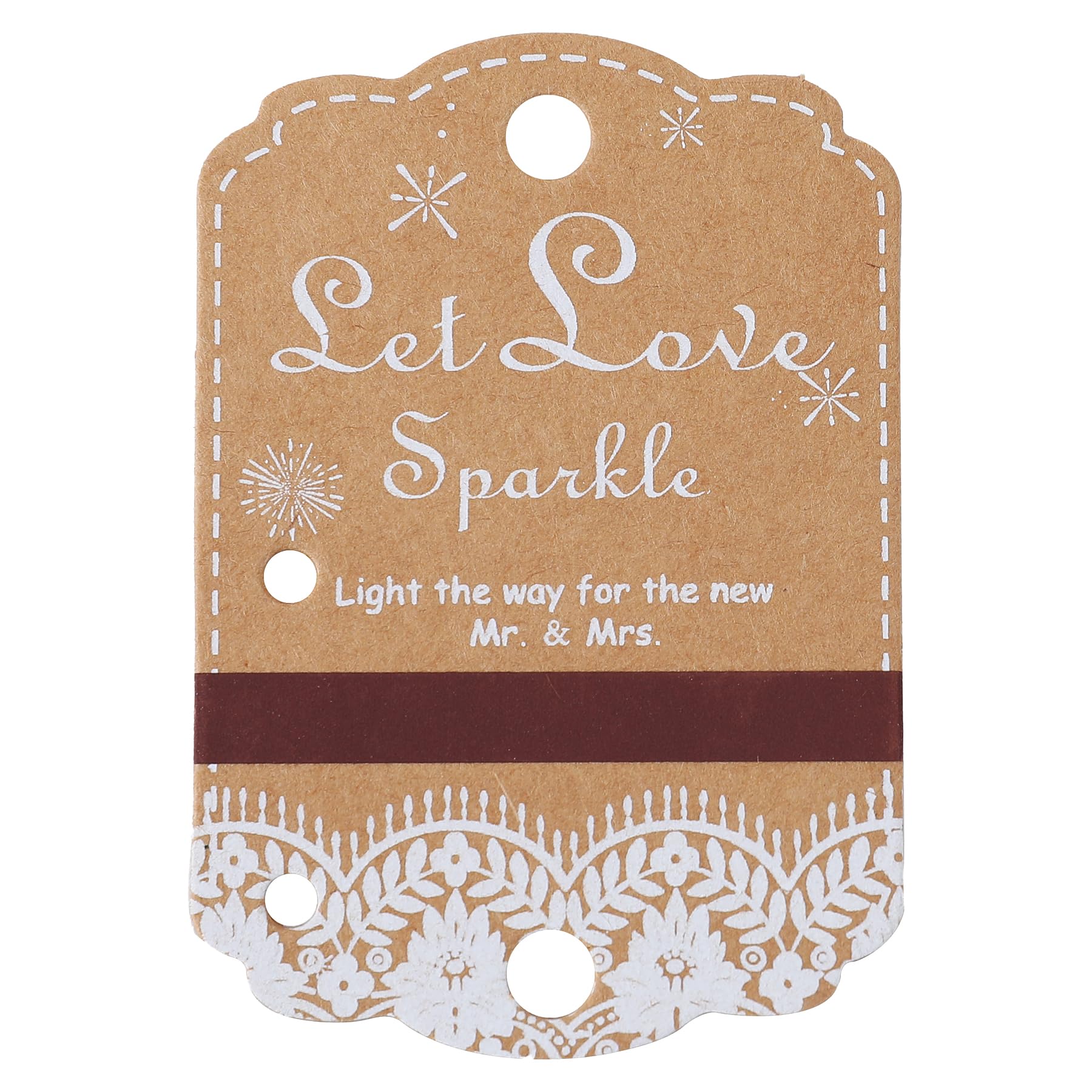Photo 1 of 100pcs Rustic White Lace Wedding Sparkler Tags Send Off Exit Sleeves Tags for Wedding Decor with Strikes,Kraft Paper