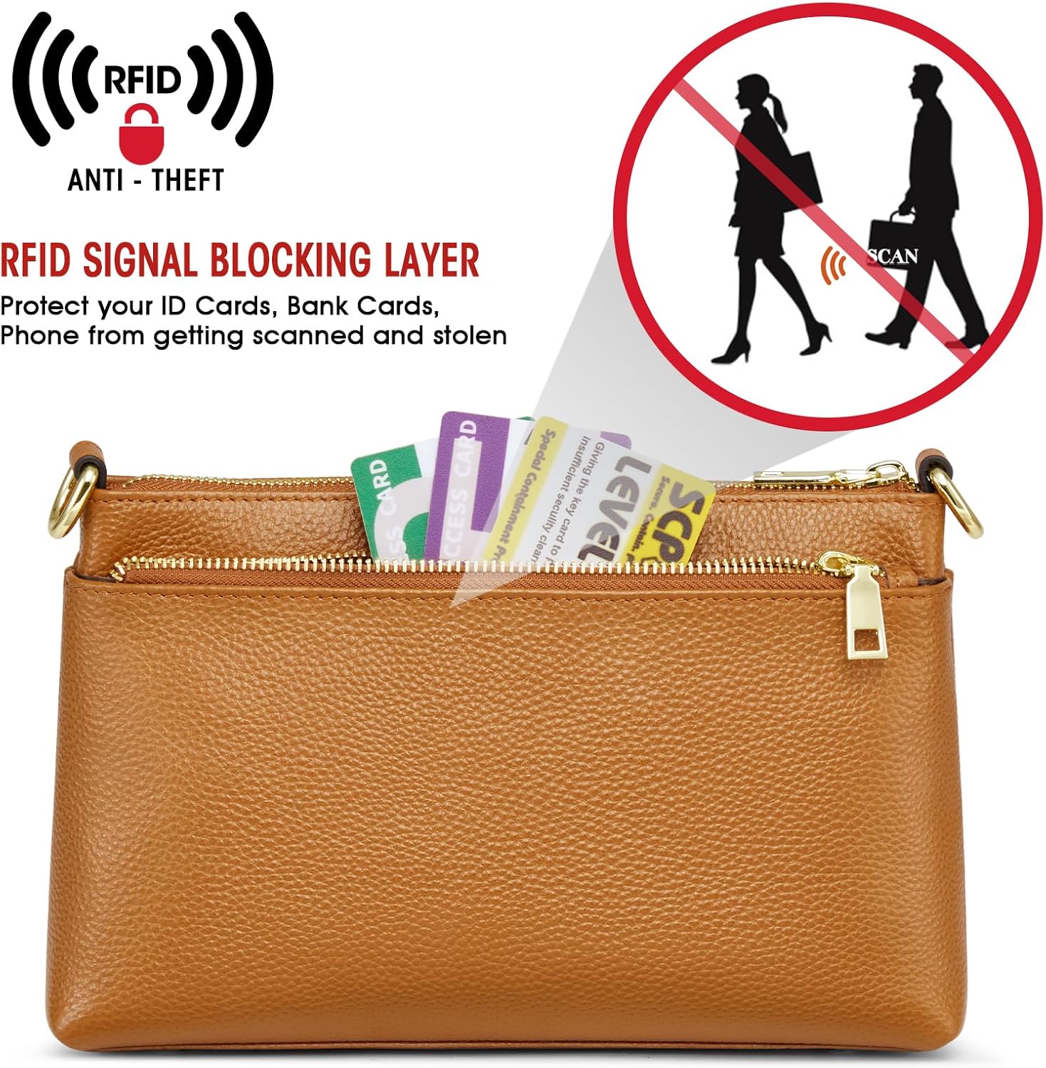 Kattee Small Leather Purses and Handbags for Women, Soft Crossbody Bags for Women, Shoulder Cross Body Bag - Image 7