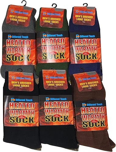 Miniatura 3 de Different Touch Paquete de 6 pares de calcetines térmicos para hombres y mujeres calcetines antideslizantes de invierno con calefacción aislados