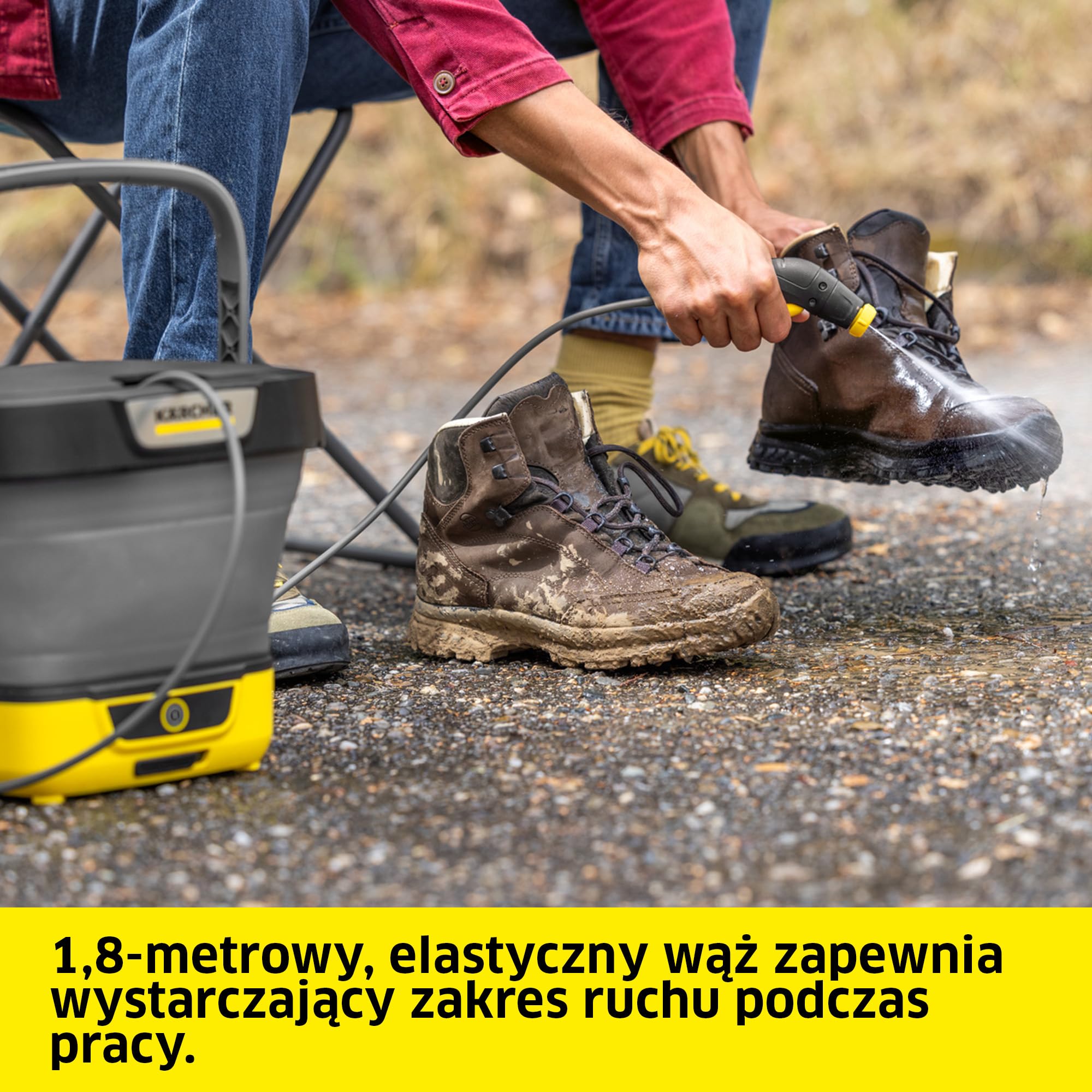 Kärcher myjka ciśnieniowa OC 3 Foldable PJ, mobilne czyszczenie roweru, kampingu i ogrodu, niskie ciśnienie, akumulator litowo-jonowy, składany zbiornik na wodę: 8 l, dysza płaska, dysza punktowa