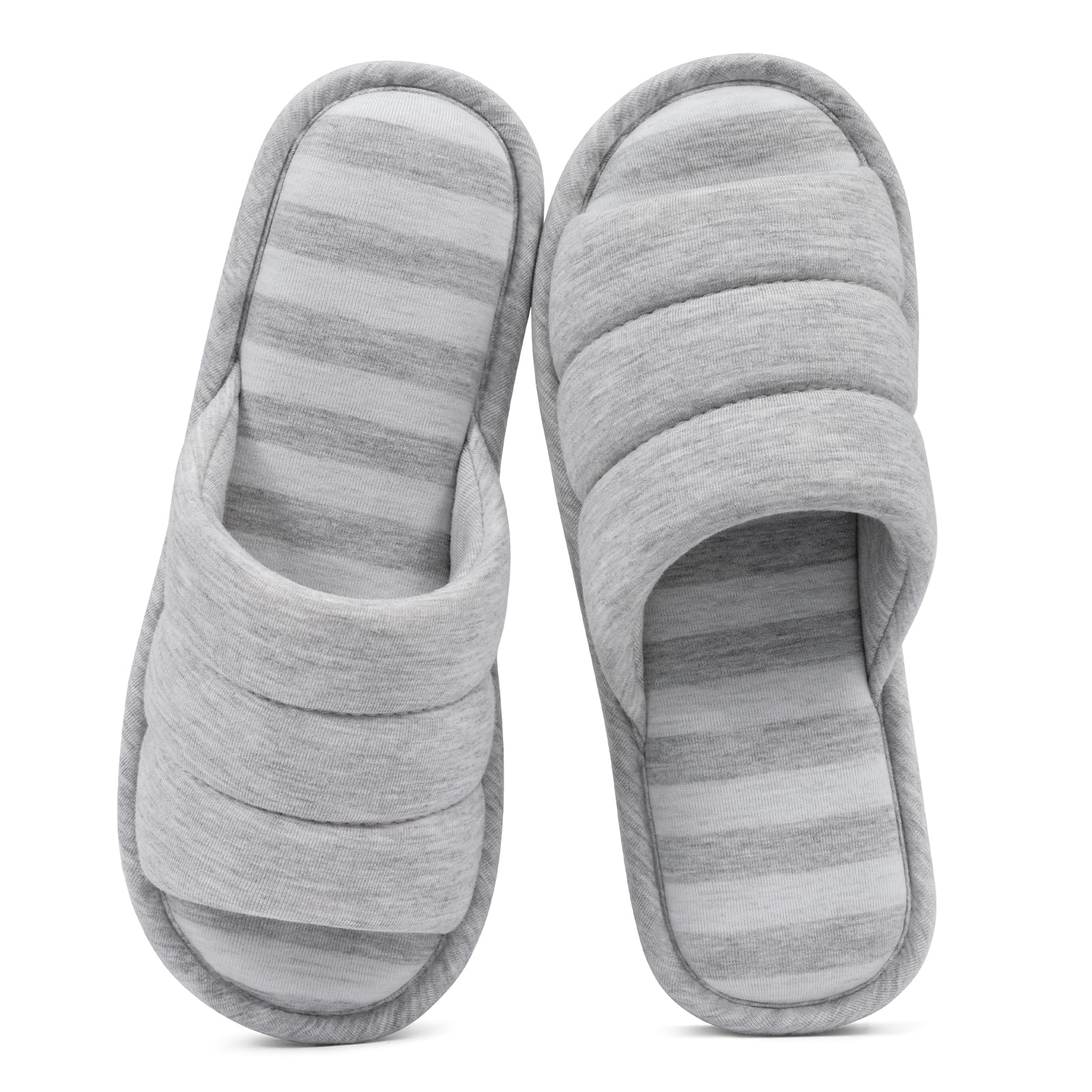 shevalues Open Toe House Slippers for Women Men Soft Cotton Indoor Shoes Memory Foam Slip On bedroom Slippers