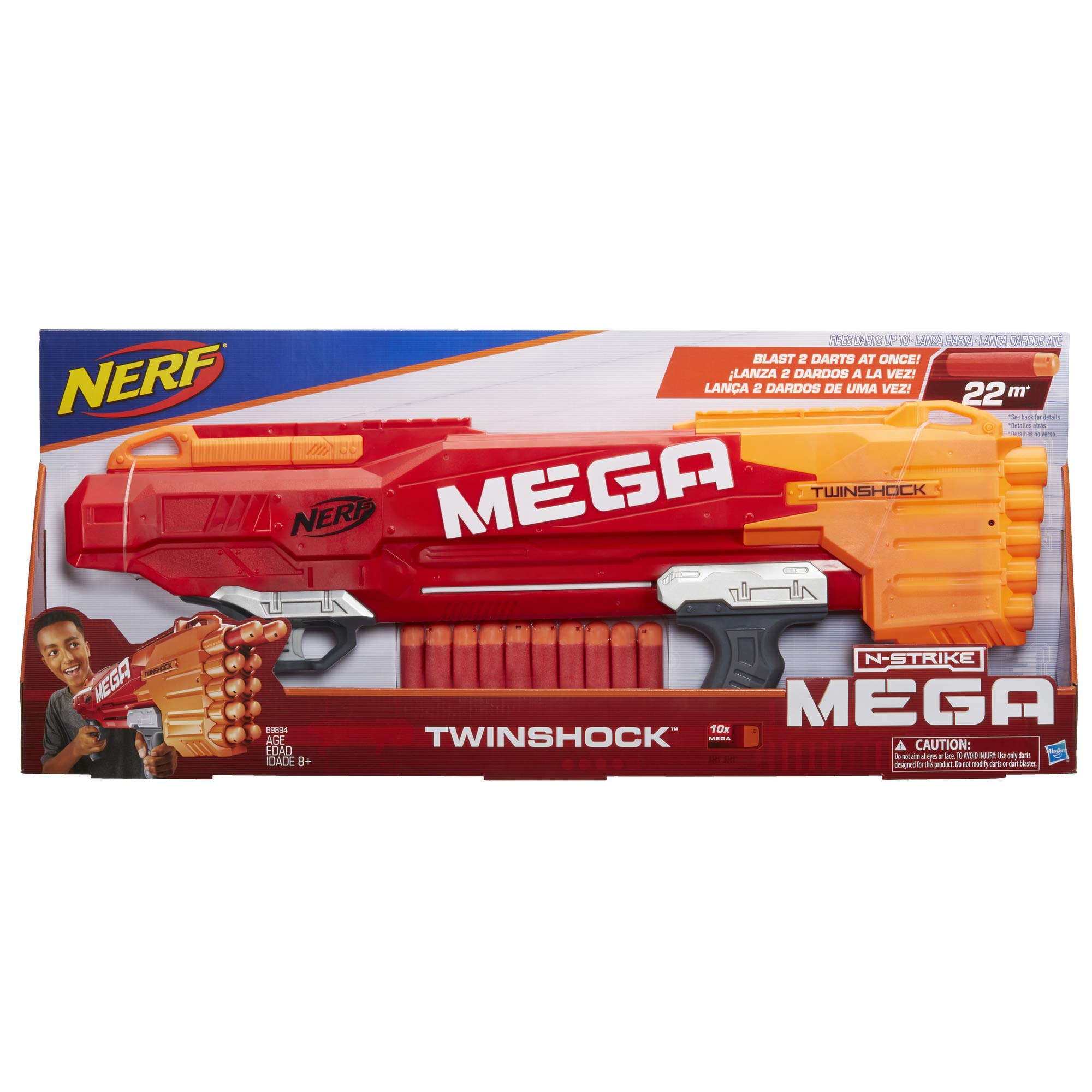 NERF MEGA TWINSHOCK ＋ NERF弾 8本 Nerf N-Strike Mega TwinShock : Amazon.pl: Zabawki