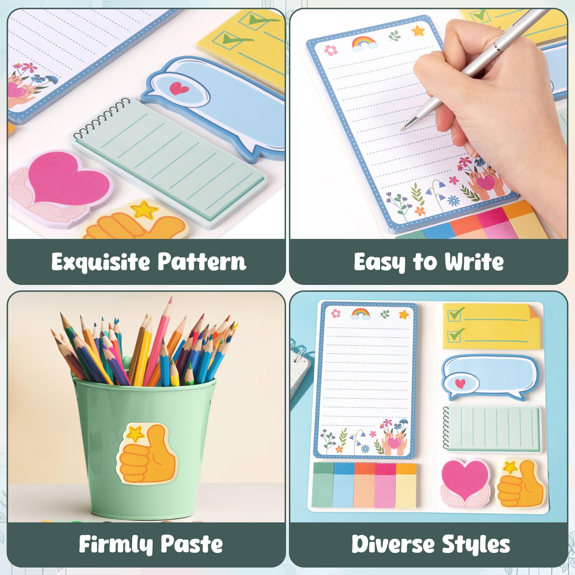 B1ykin Cute Sticky Notes Set - School Counselor Advocate Support Empower Self-Stick Notes Pad, 550 Sheets Writing Memo Pages Sticky Notepad for Teacher Appreciation Gifts Office (School Counselor)