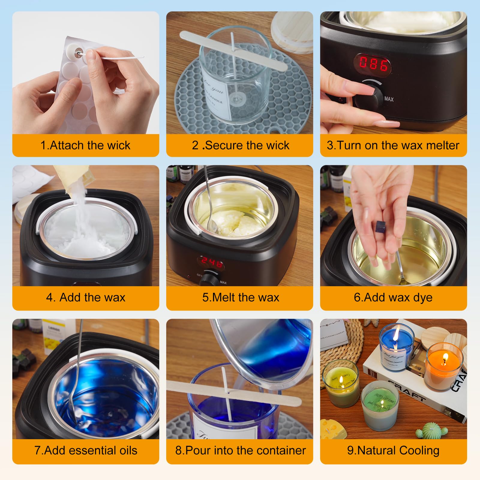 Kit Fai Da Te Per Creare Candele In Casa Con Scaldino Digitale, Set Completo Per Adulti, Idea Regalo Creativa
