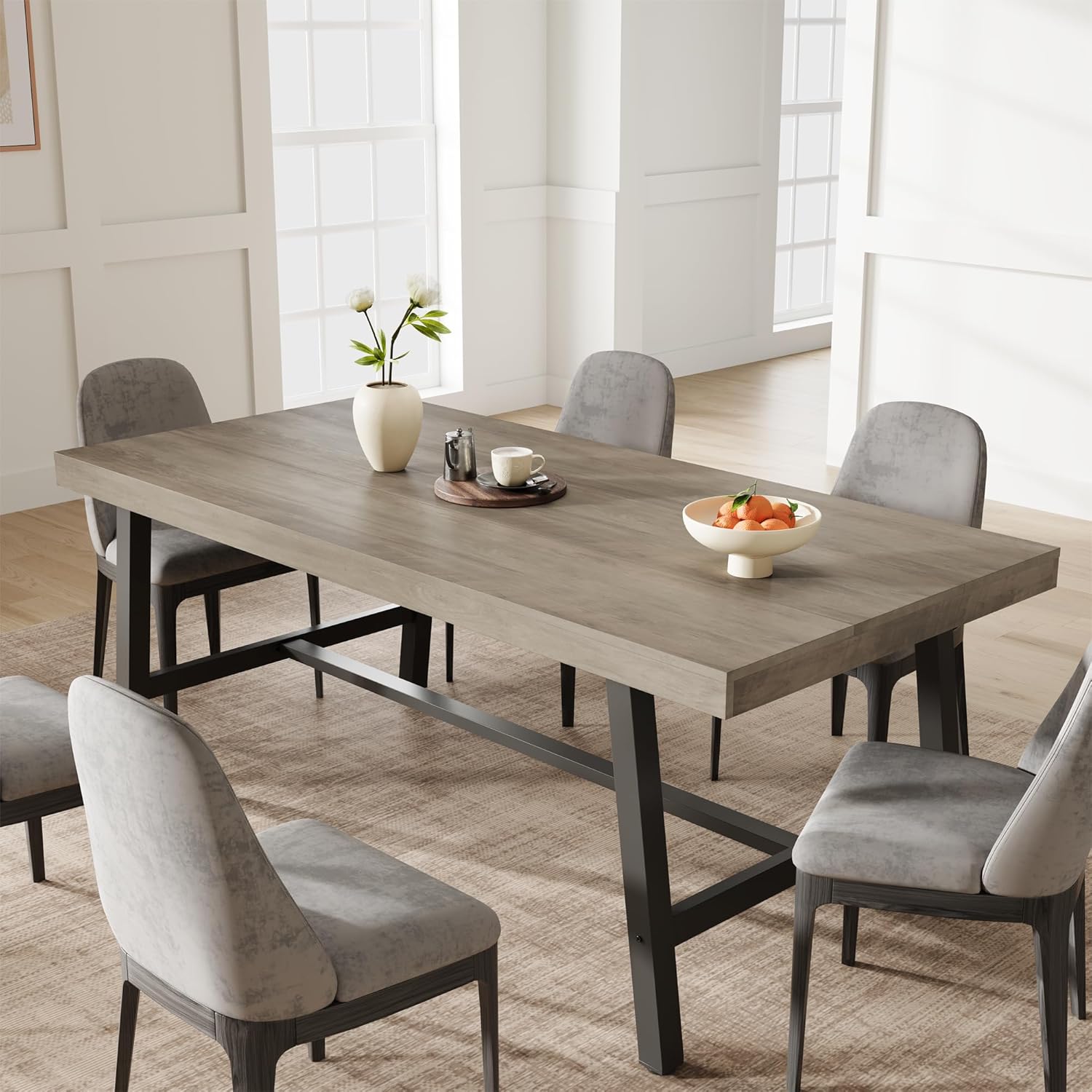 Industrial Dining Table for 6-8 People, Long Lar Kitchen