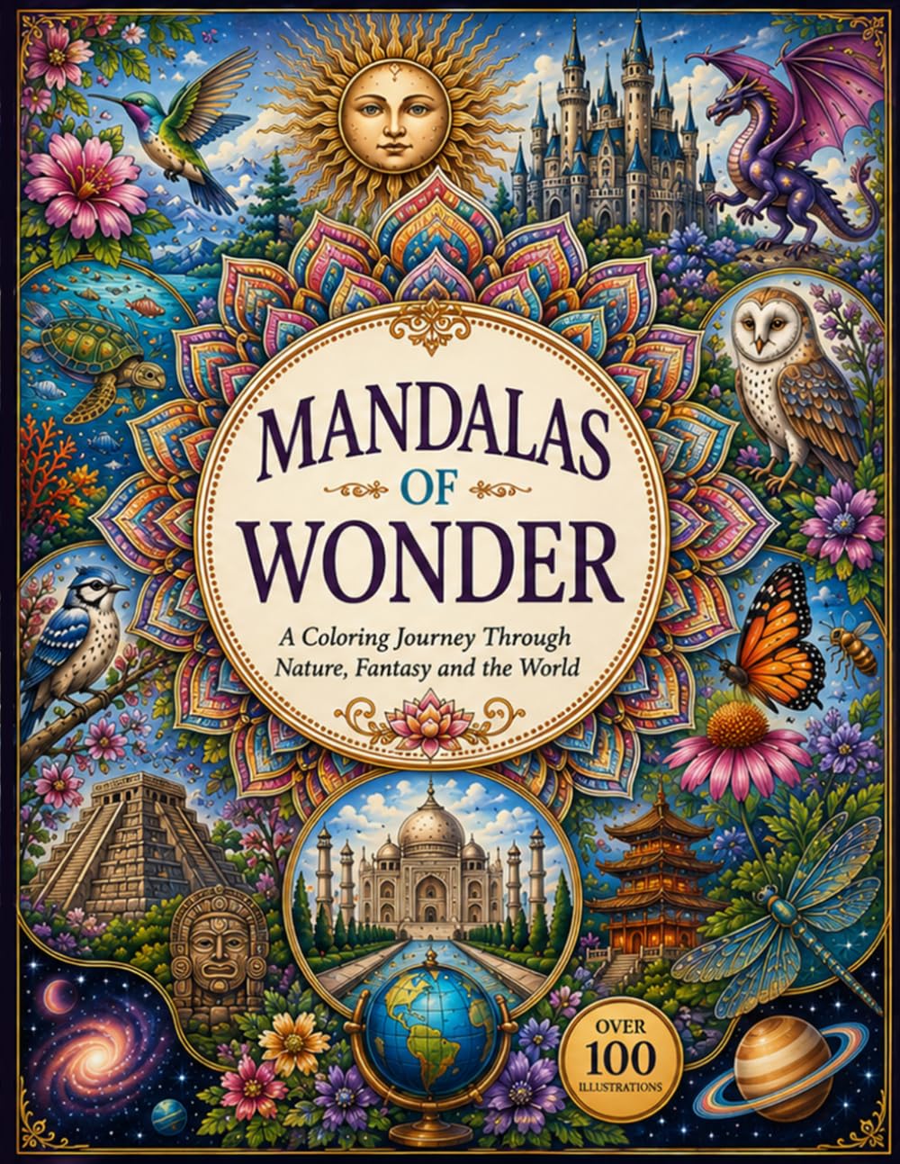 Mandalas of Wonder: A Coloring Journey Through Nature, Fantasy and the World