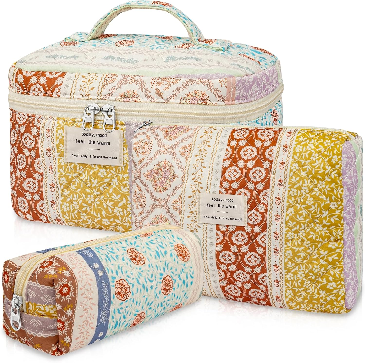 Large Makeup Bag Set (Color Flowers)