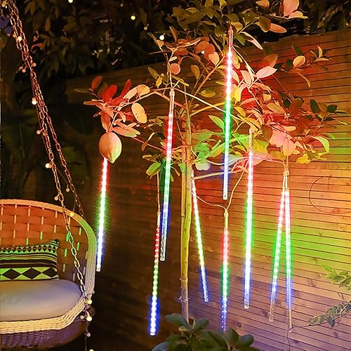 Miniatura 2 de Luces de lluvia de meteoritos para exteriores con enchufe UL, 10 tubos, 240 luces LED de Navidad, impermeables, caídas, luces de caída de lluvia,