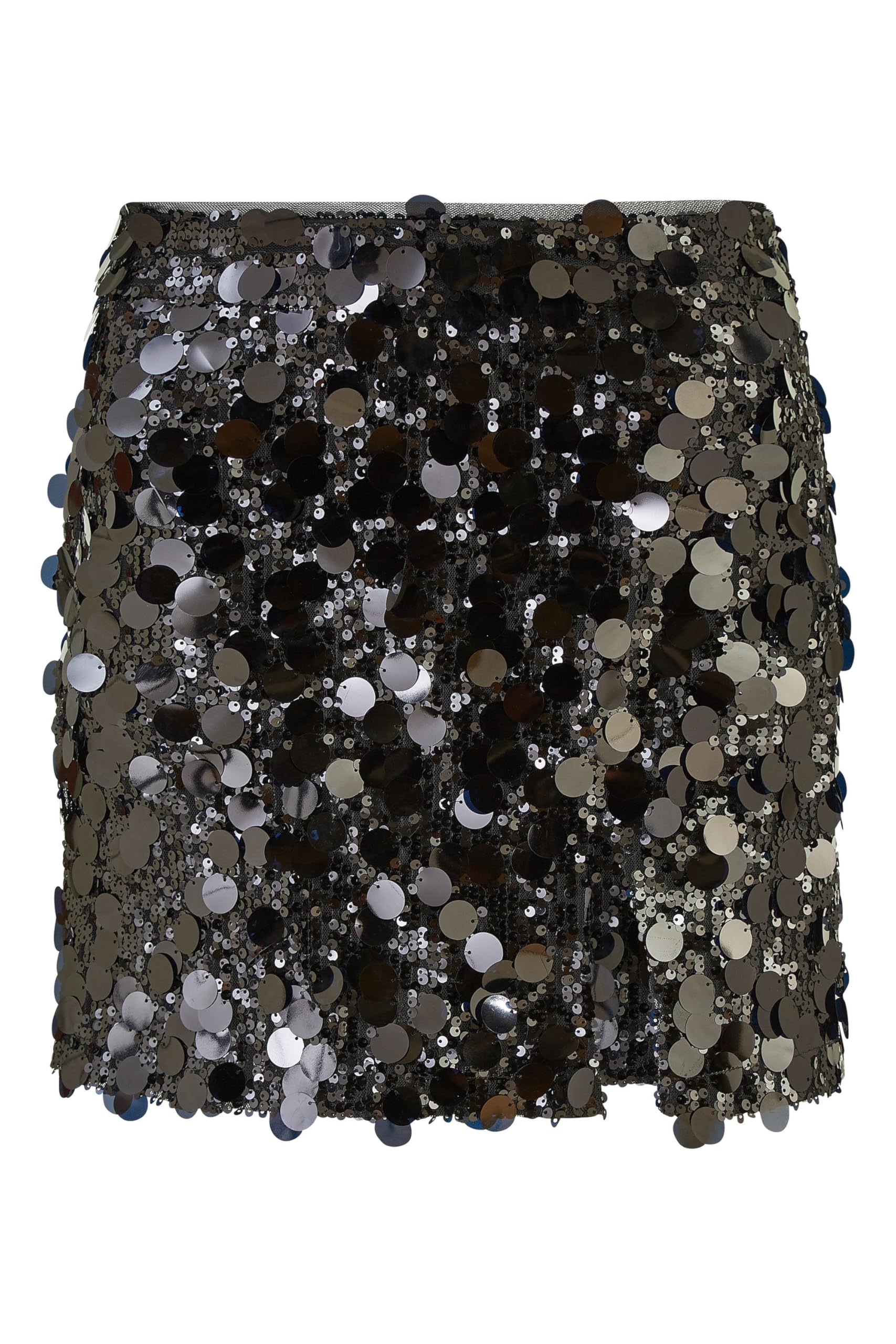 Yumi Black Big Sequin Mini Skirt (UK, Numeric, 12, Regular, Regular, Black)