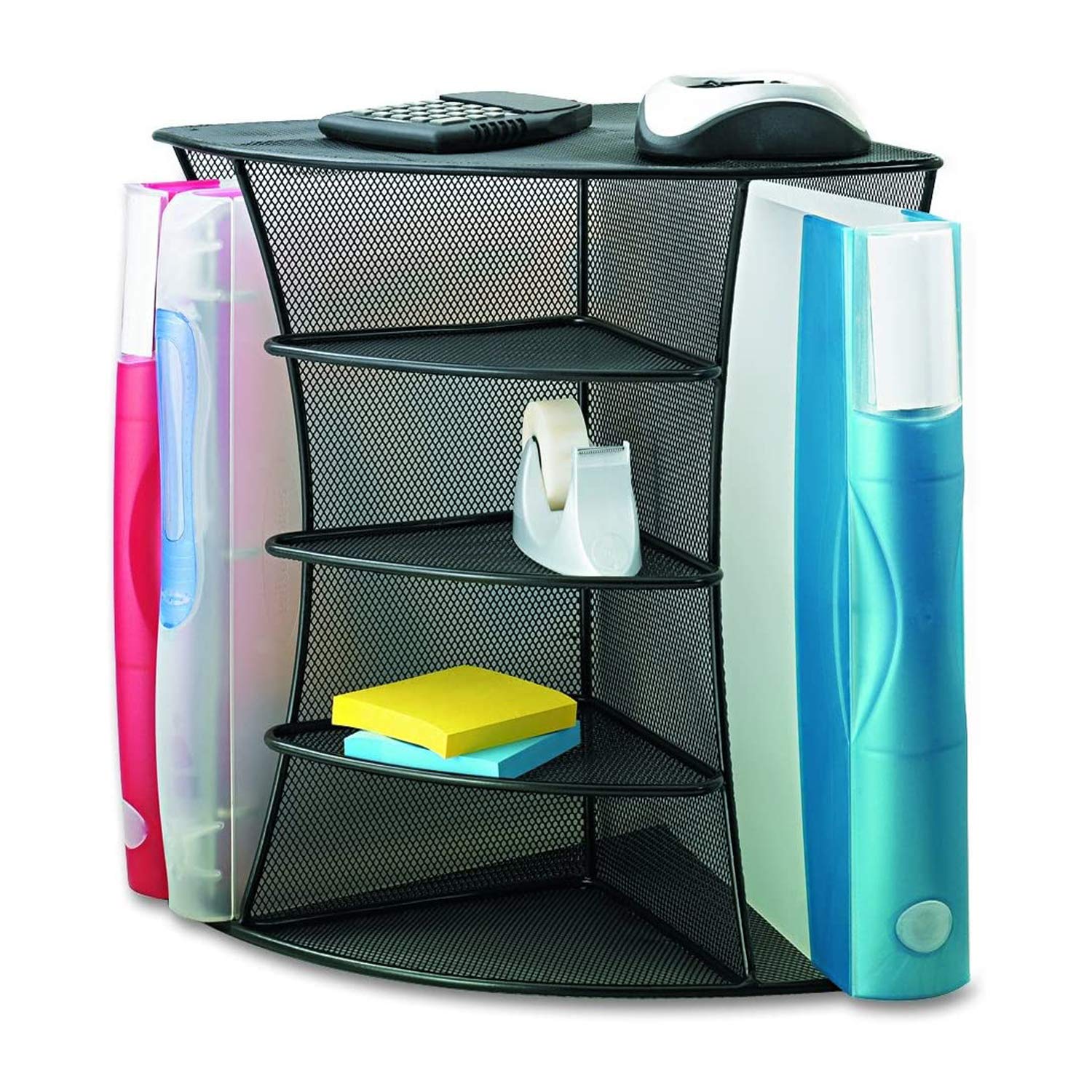 Safco Onyx Dual Use Mesh Corner Agenda - Noir