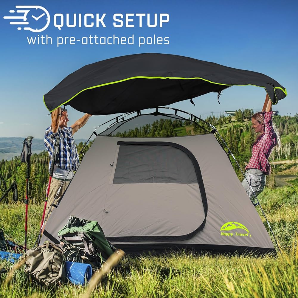 Amazon.com : Happy Travel Camping Tent, 4 Person Dome Tents