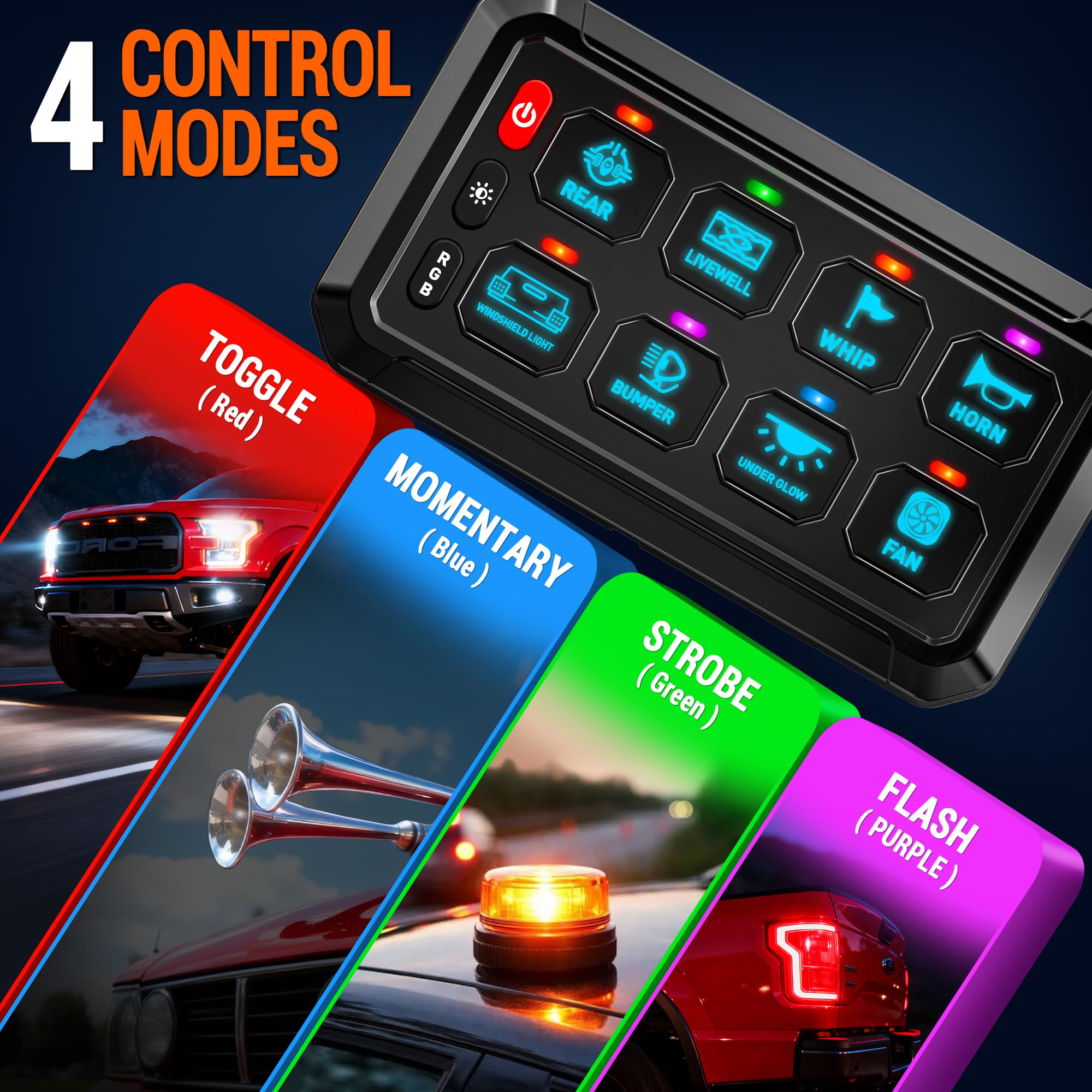 Amazon.co.jp: MNJ Motor RGB 8ギャングスイッチパネル、調光機能付き