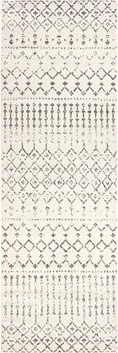 Miniatura 6 de nuLOOM - Alfombra marroquí Blythe Runner 2 pies 8 pulgadas x 8 pies grisblanco roto