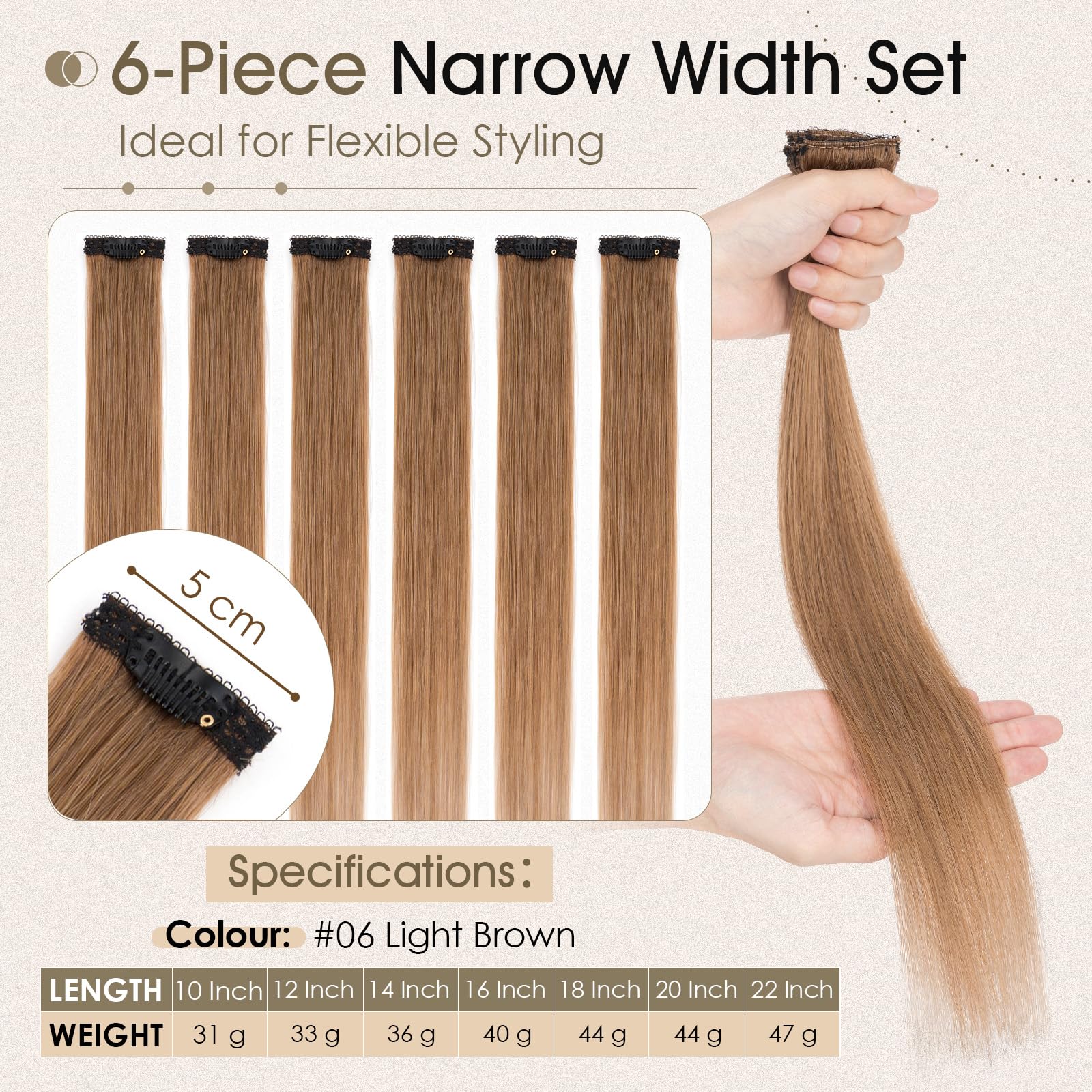 Elailite Real Hair Clip In Extensions Human Hair Brown Double Weft 6 Pcs Seamless Highlights Hairpieces Straight Remy - Image 2