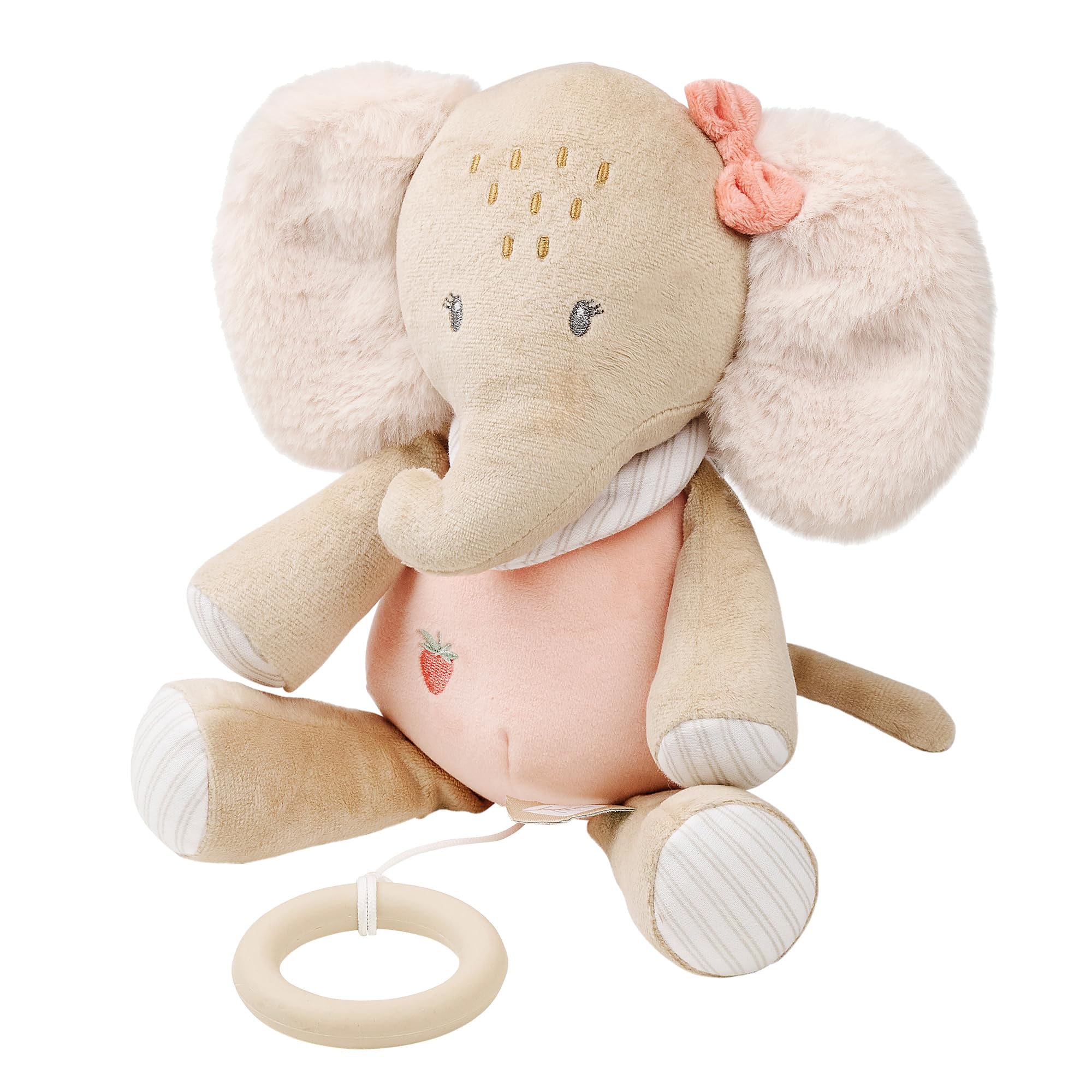 Nattou Active Soft Toy Polyester Elephant with Music Box Approx. 24 cm Flo, Oli & Ernest, Oli Pink