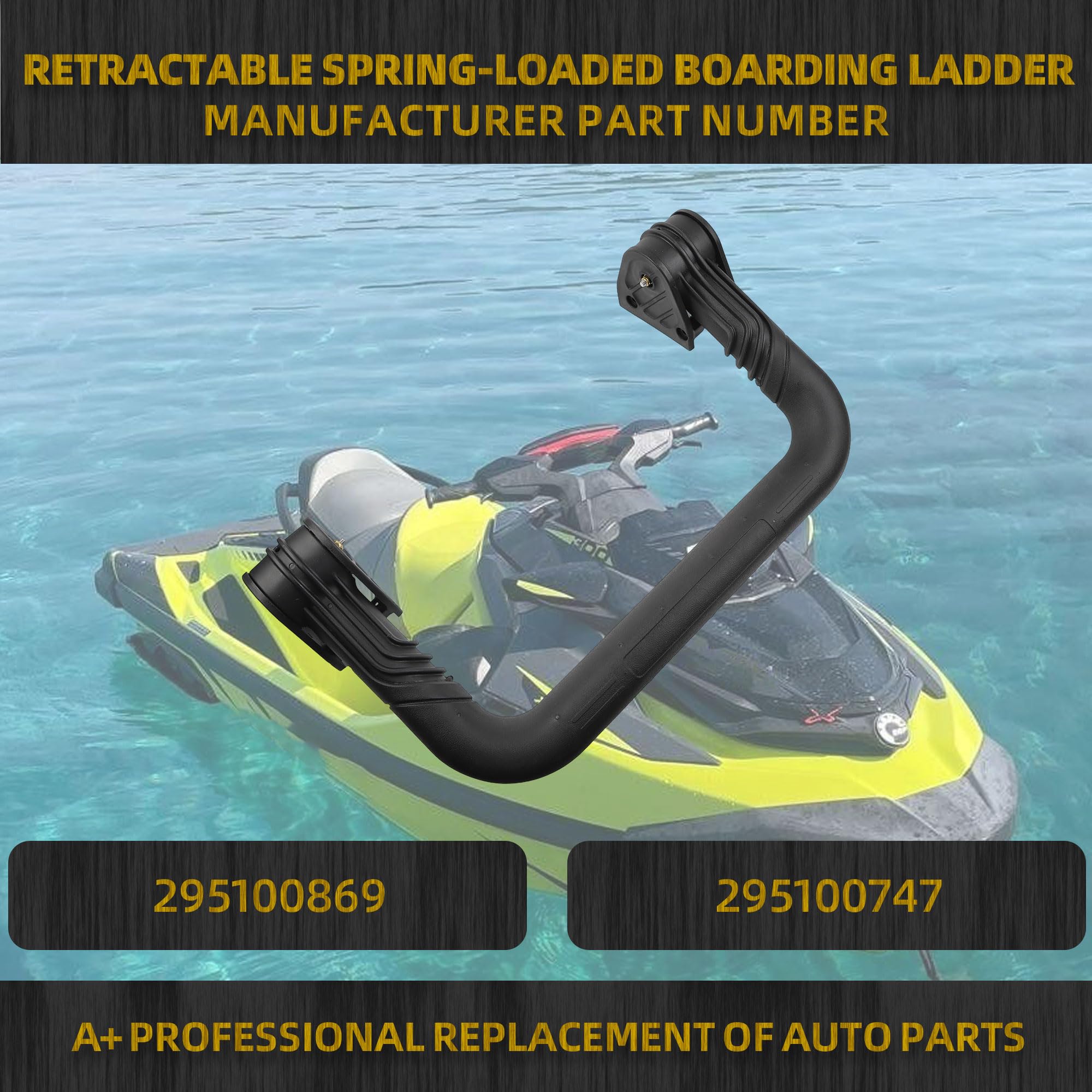 Dasbecan Échelle rétractable à ressort pour jet ski compatible avec SeaDoo RXP-X GTI GTR RXT GTX 295100747 295100869