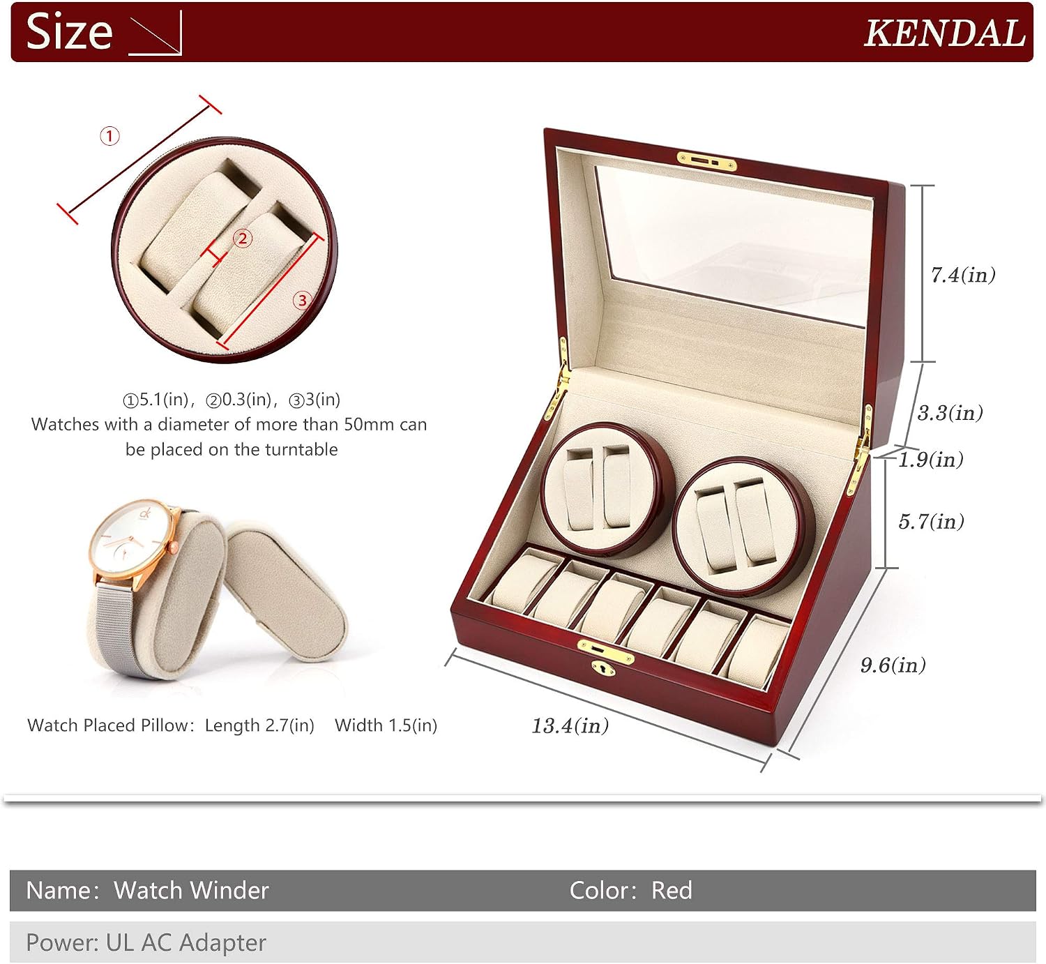 Top Quality Quad Watch Winder 4+6 Storage Box Case